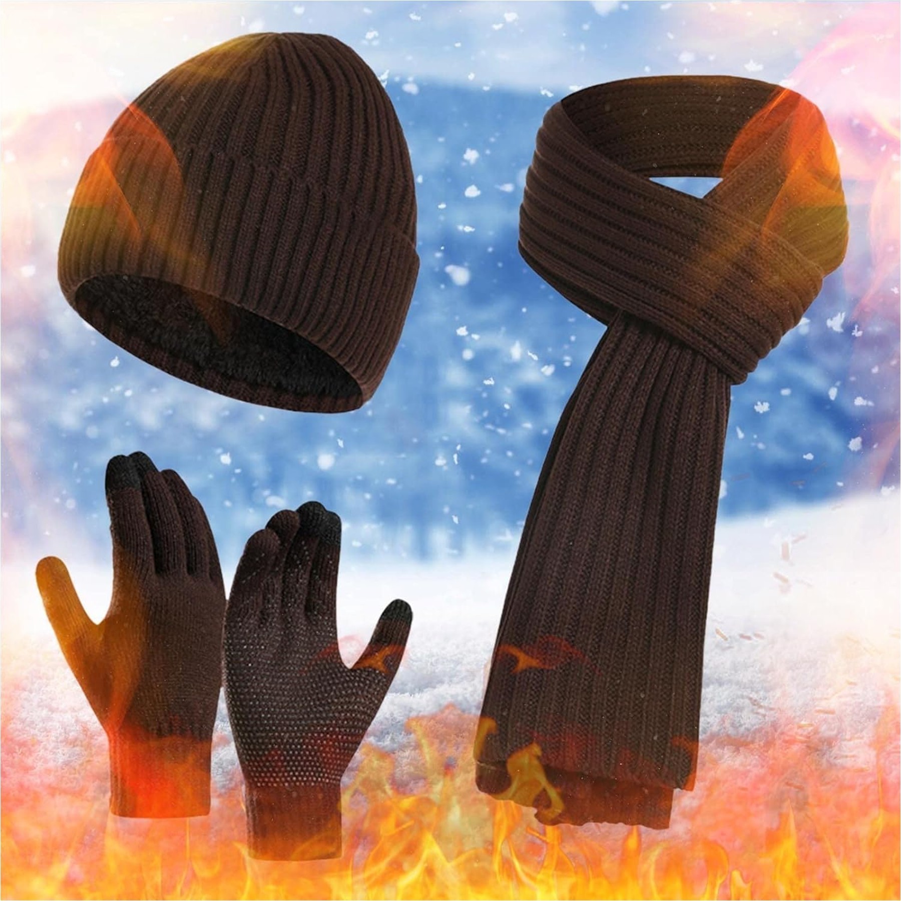 Winter Hat Scarf Gloves Set 2