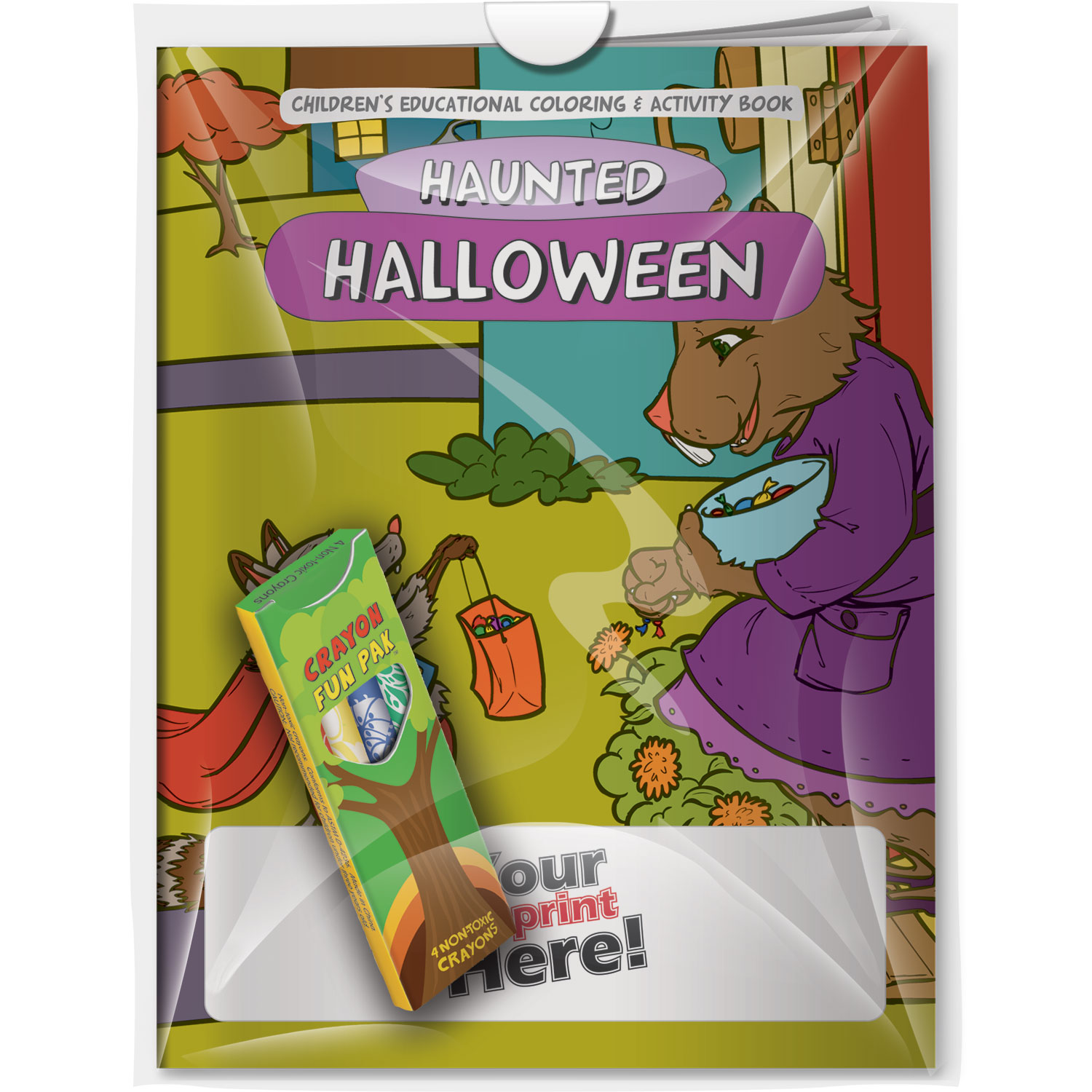 Combo Pack - CB1090 Coloring Book & 4-Pack of Crayons in a Poly Bag 3