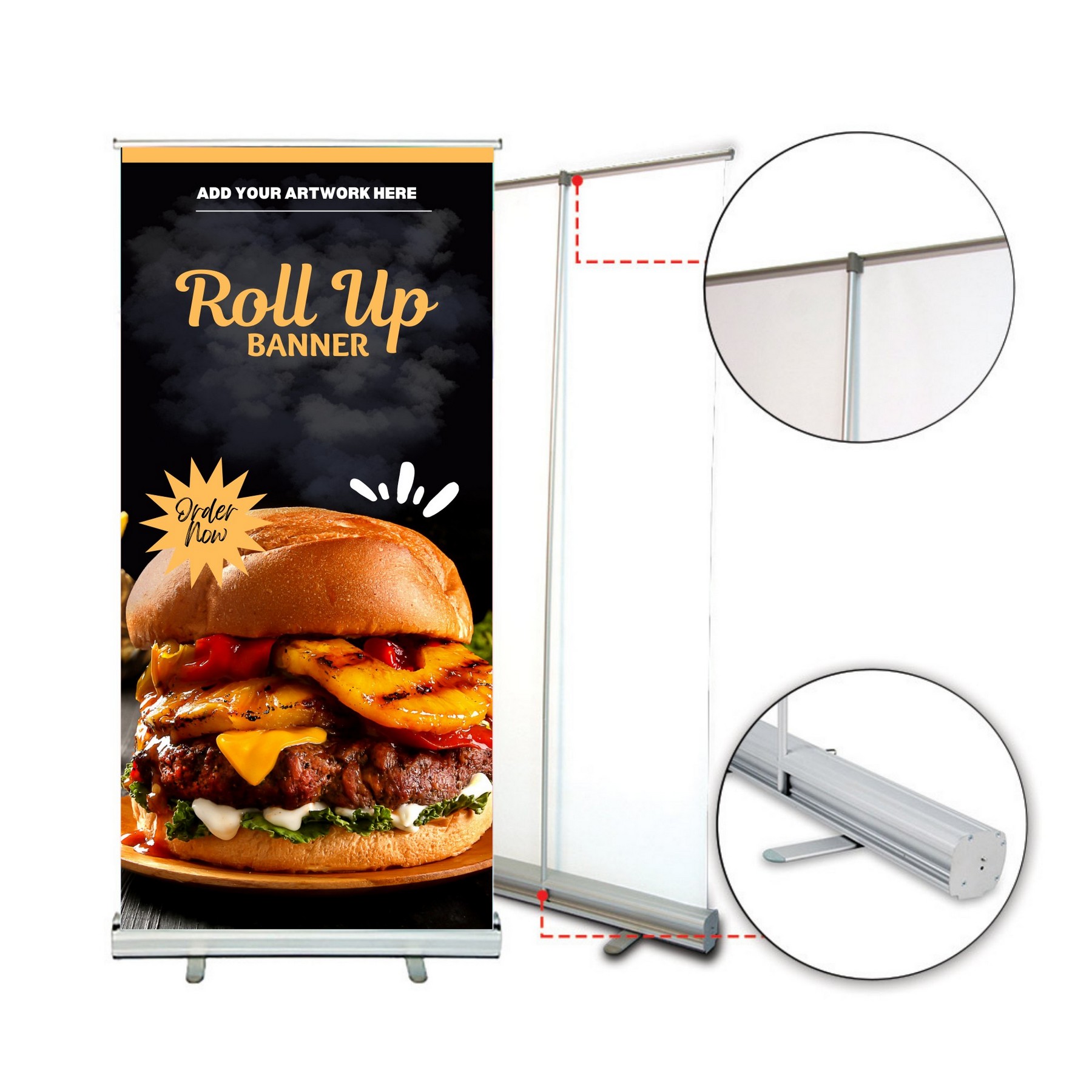 Retractable Aluminum Banner Stand With Custom Print 4