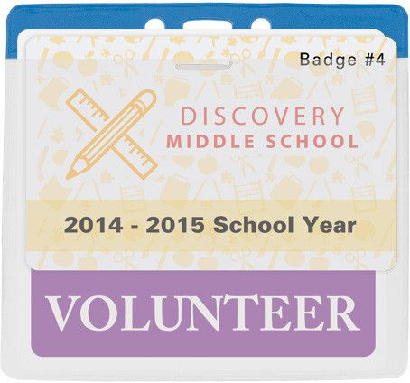 Vinyl Horizontal Top Load Badge Holder (4.76"x 4.49")(Blue) 1