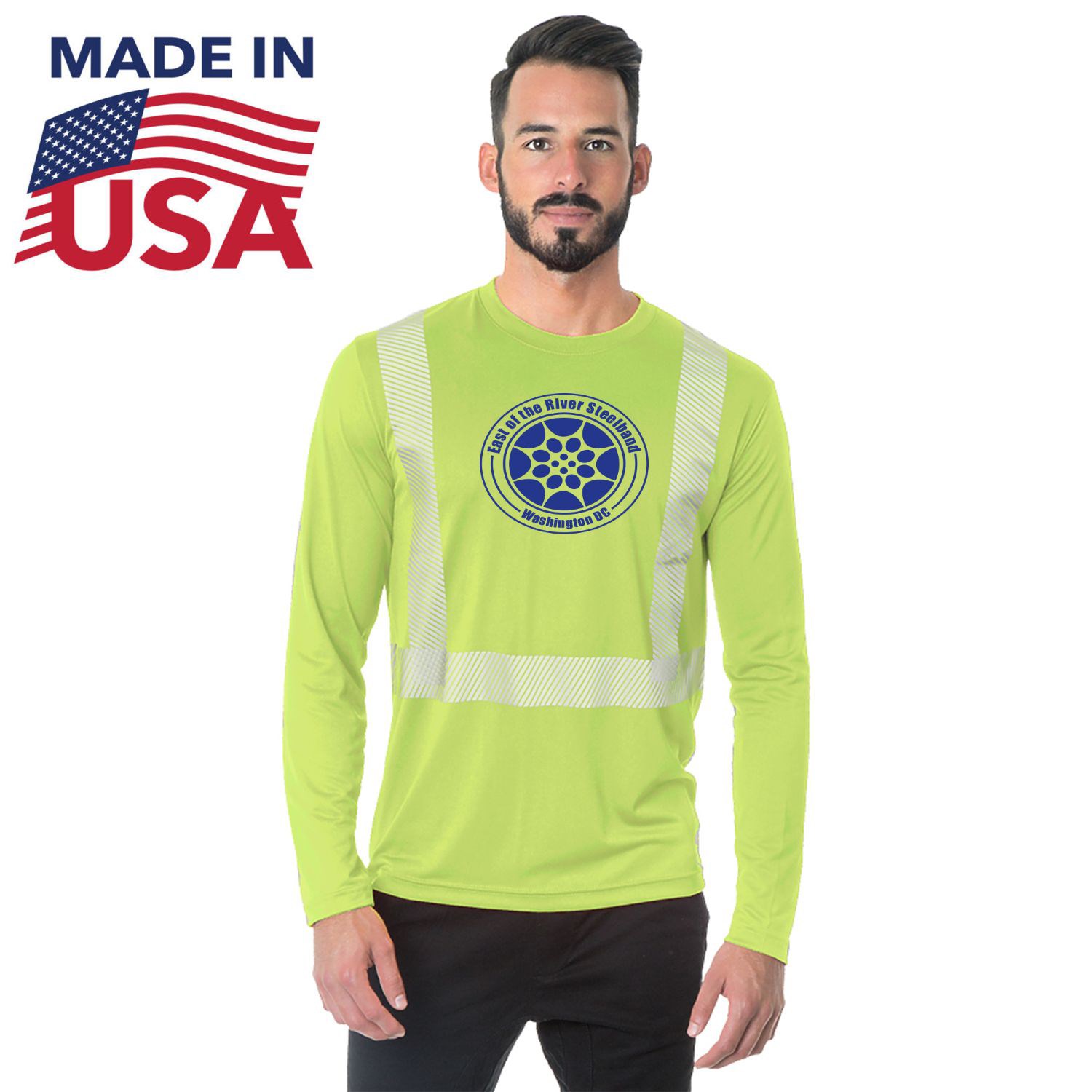 Class 2 USA-Made 100% Polyester Segmented Safety Long Sleeve T-Shirt 2