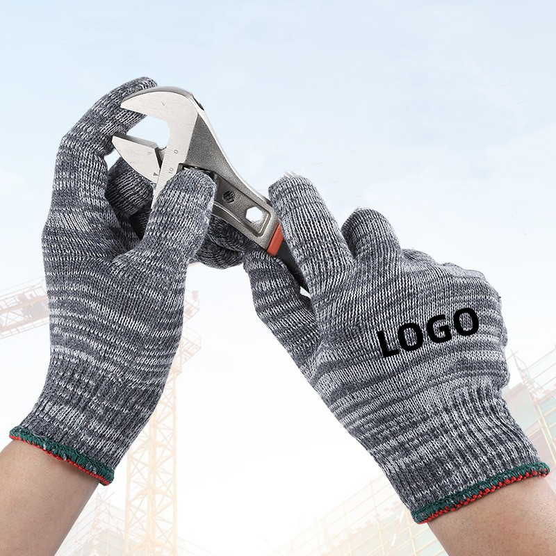 Grey cotton thread work gloves 2