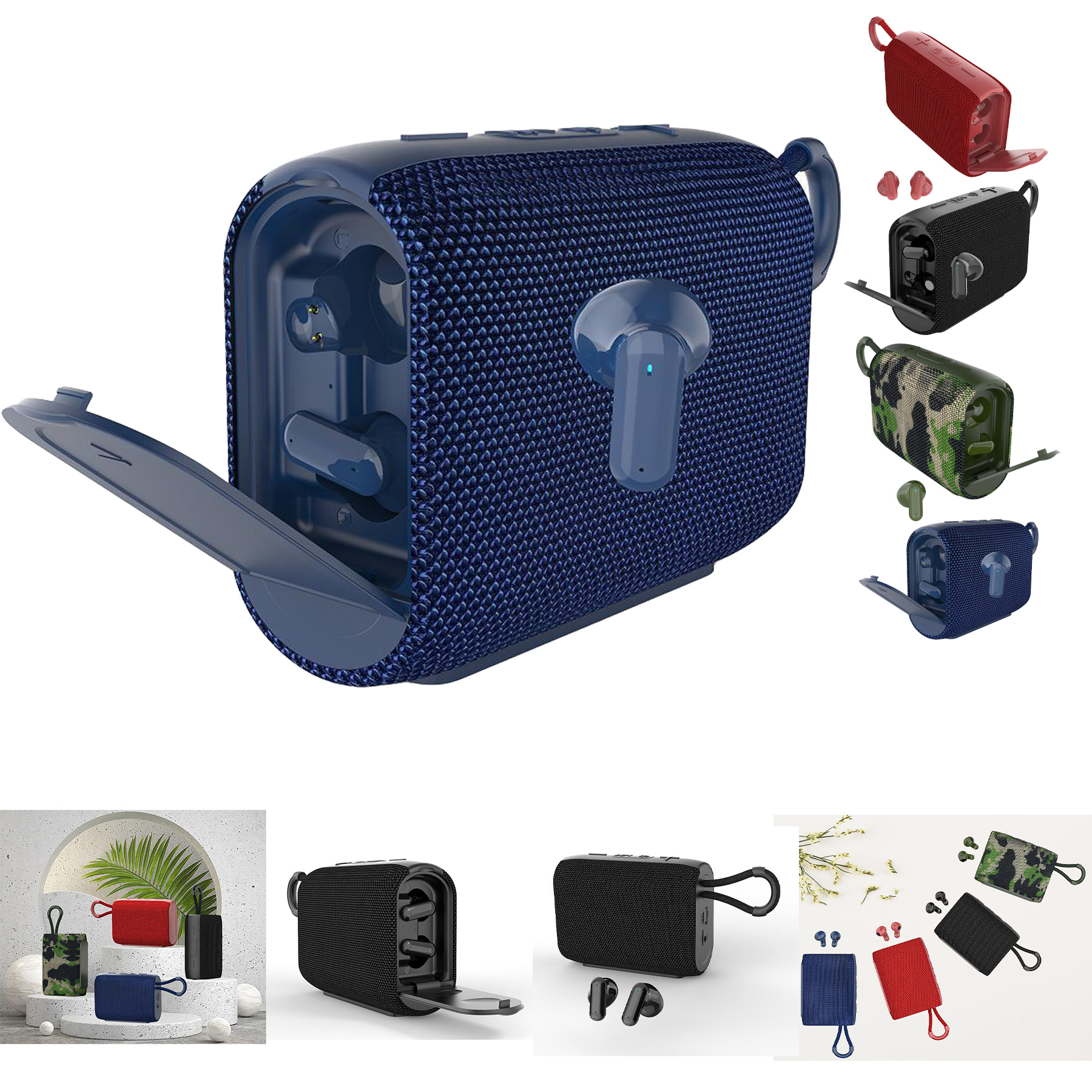 Bluetooth Speaker with Built in Wireless Earbuds 2
