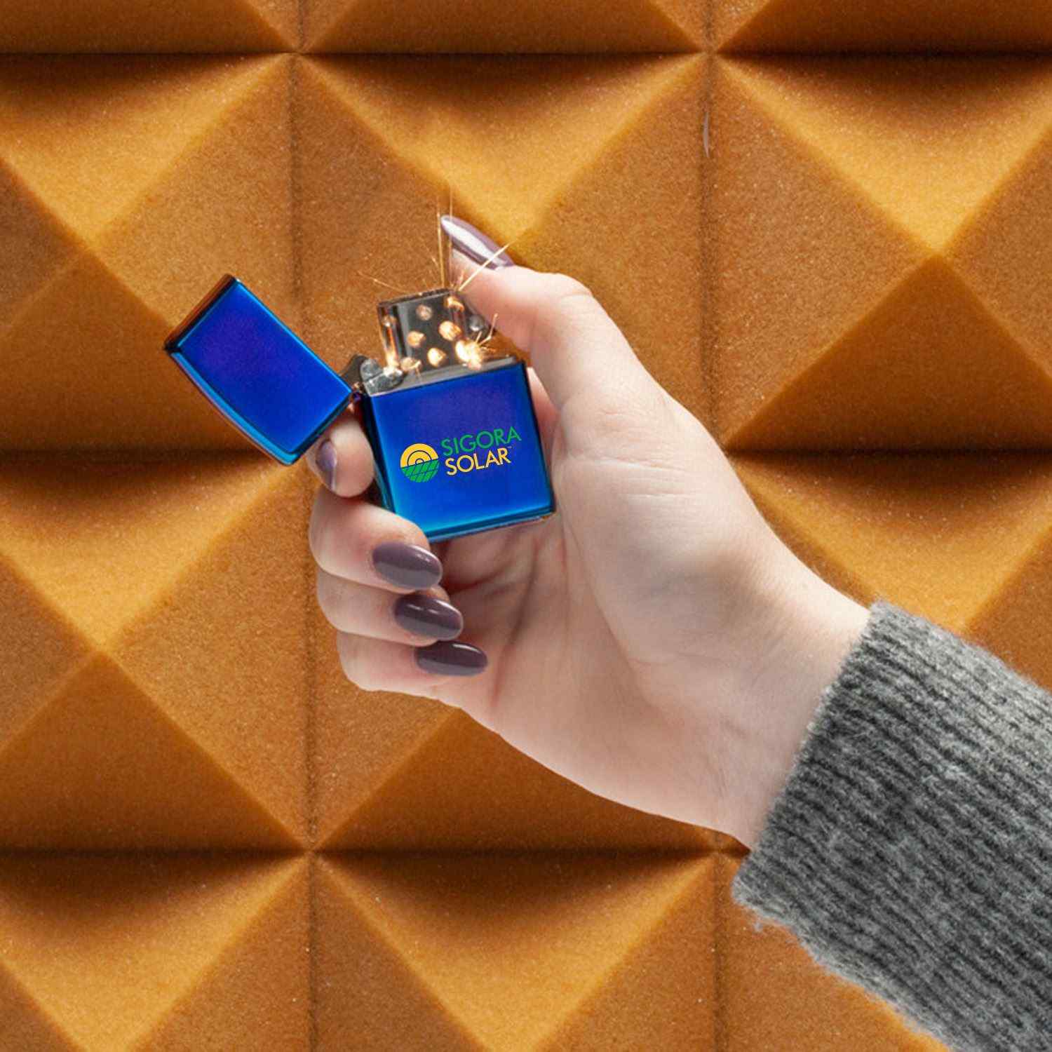 High Polish Indigo Windproof Lighter