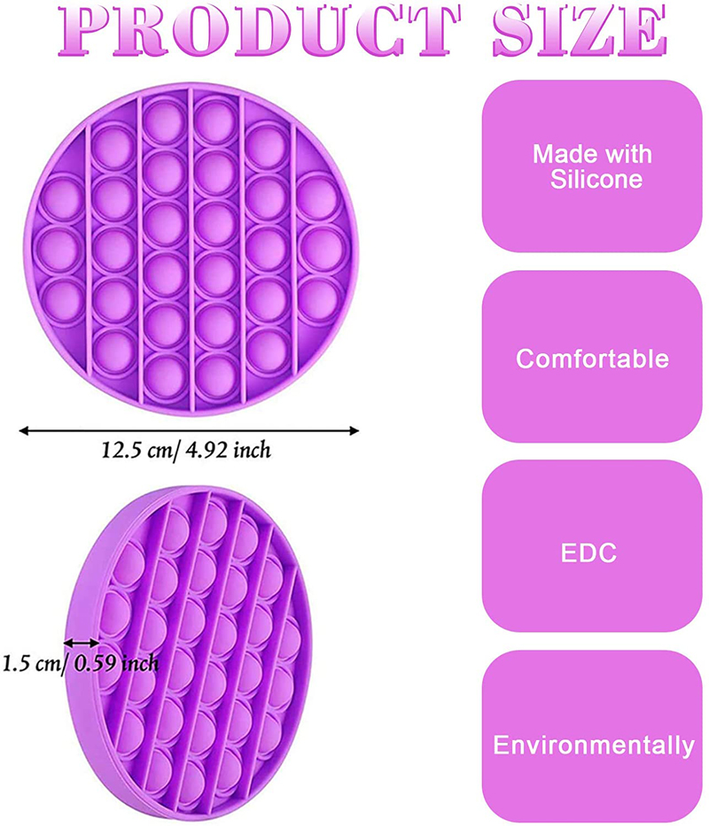 Round Silicone Push Pop Bubble Fidge Toy 7