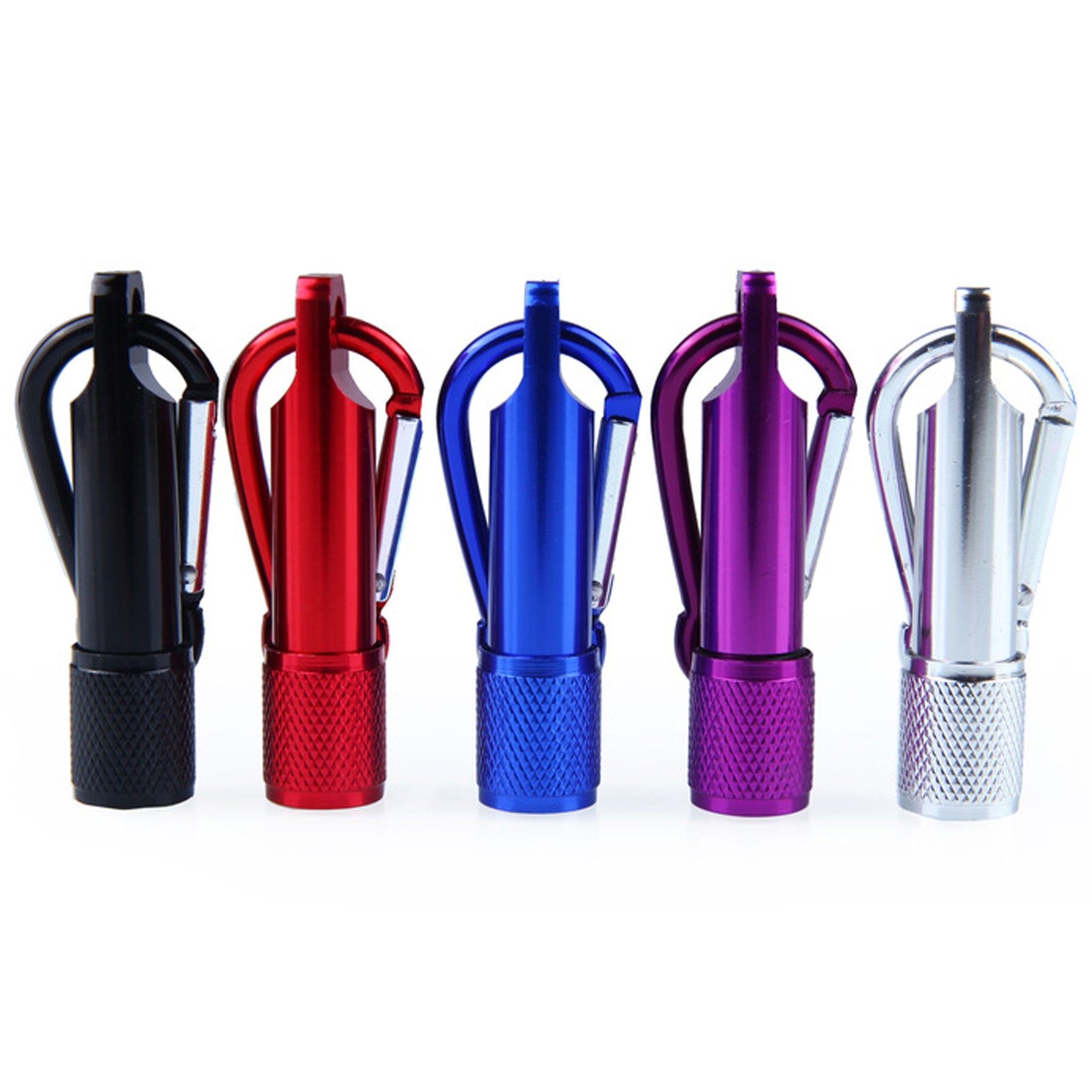 Aluminum Led Flashlight With Keychain Carabiners 2