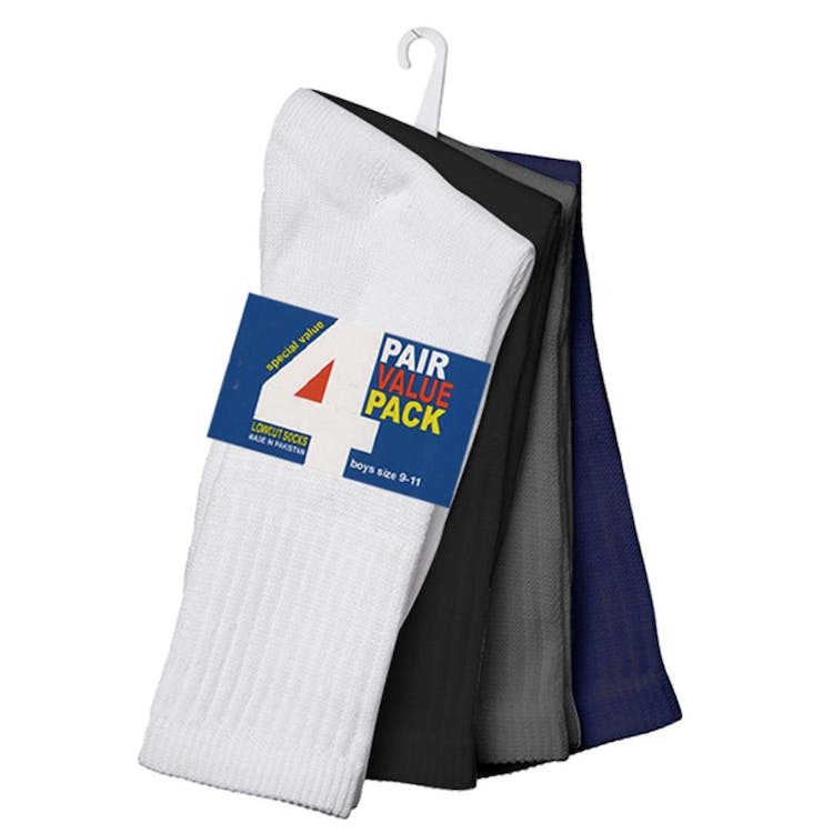 Boys' Crew Socks - 4 Pack 4 Colors Size 6-8 2