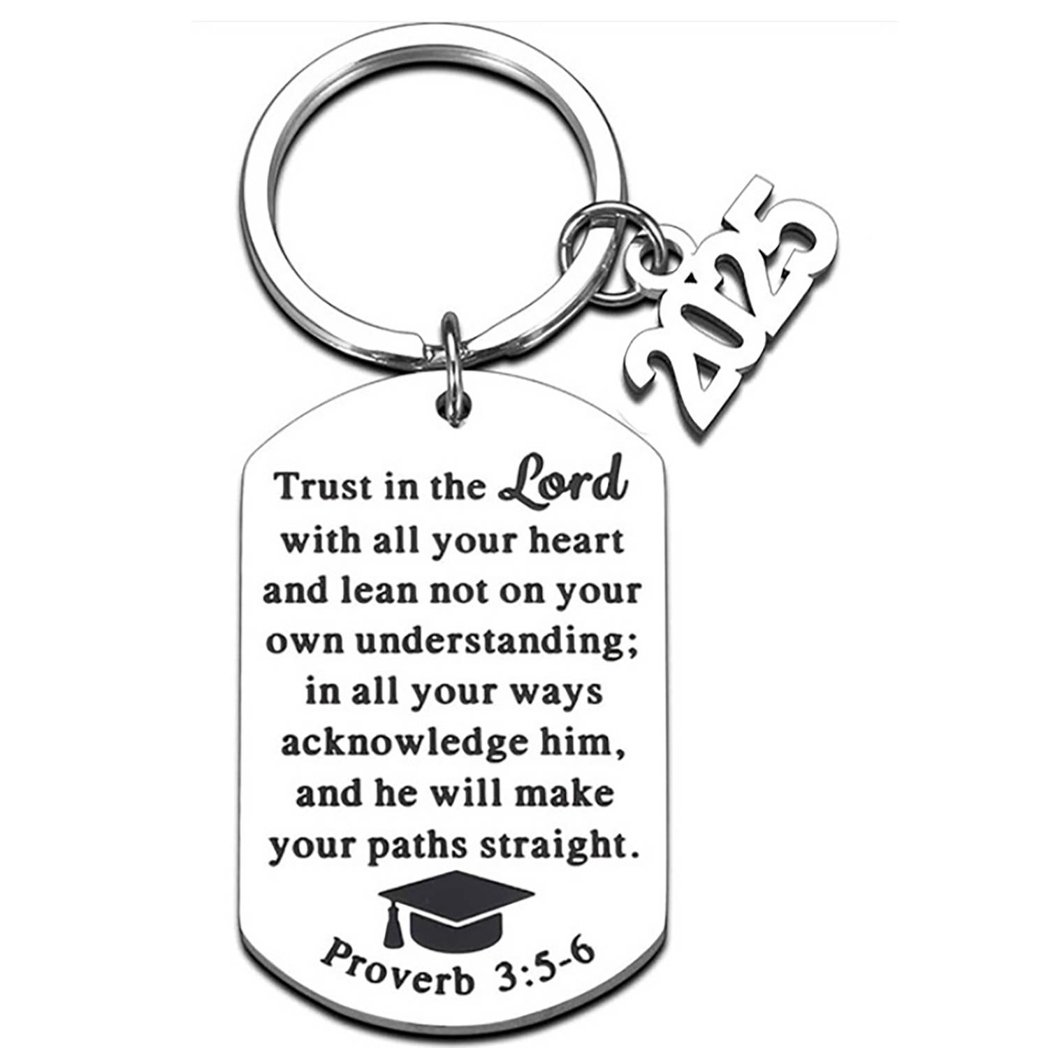 Personalized Stainless Steel 2025 Graduation Keychain 2