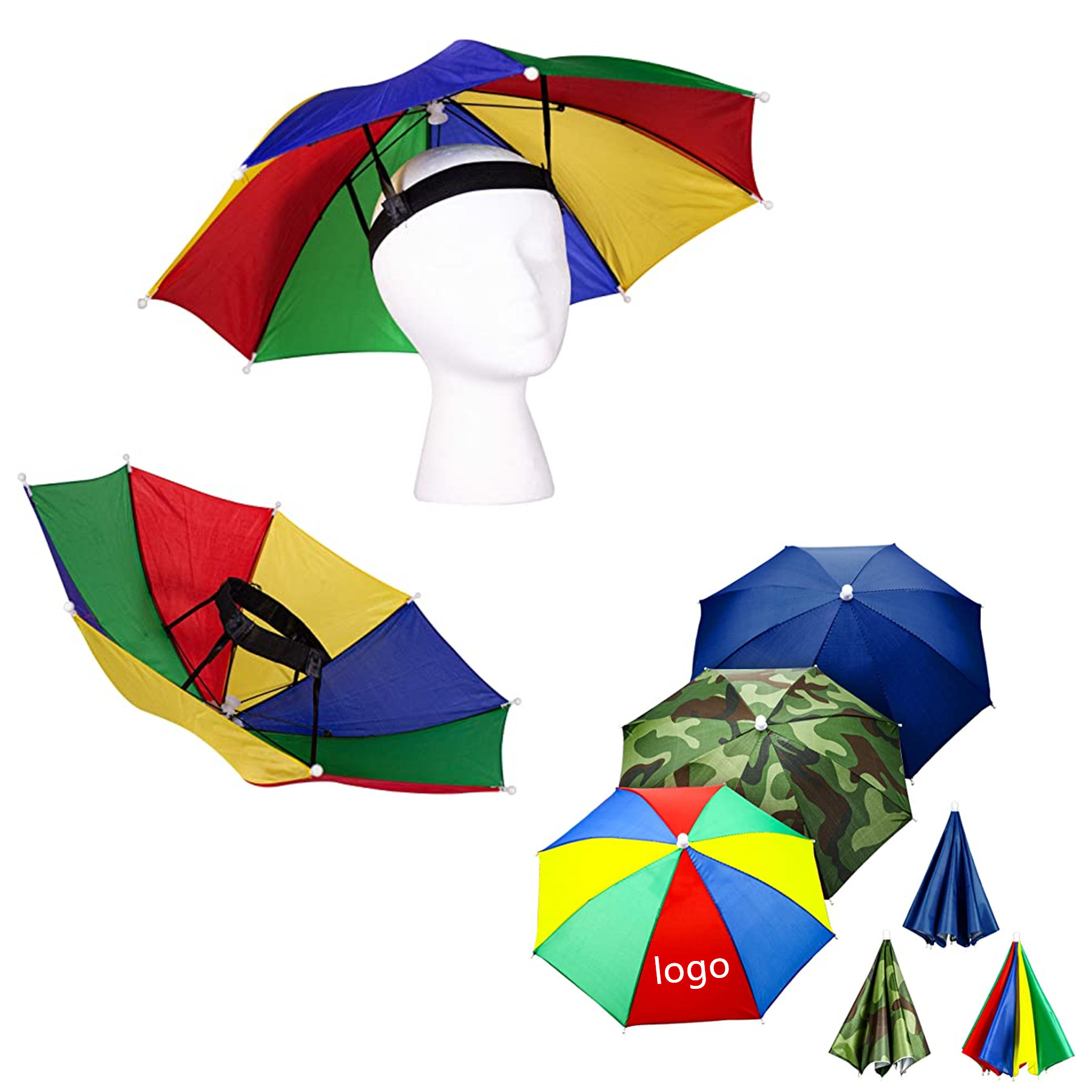 Rainbow Umbrella Hats Camouflage Fishing Cap 2
