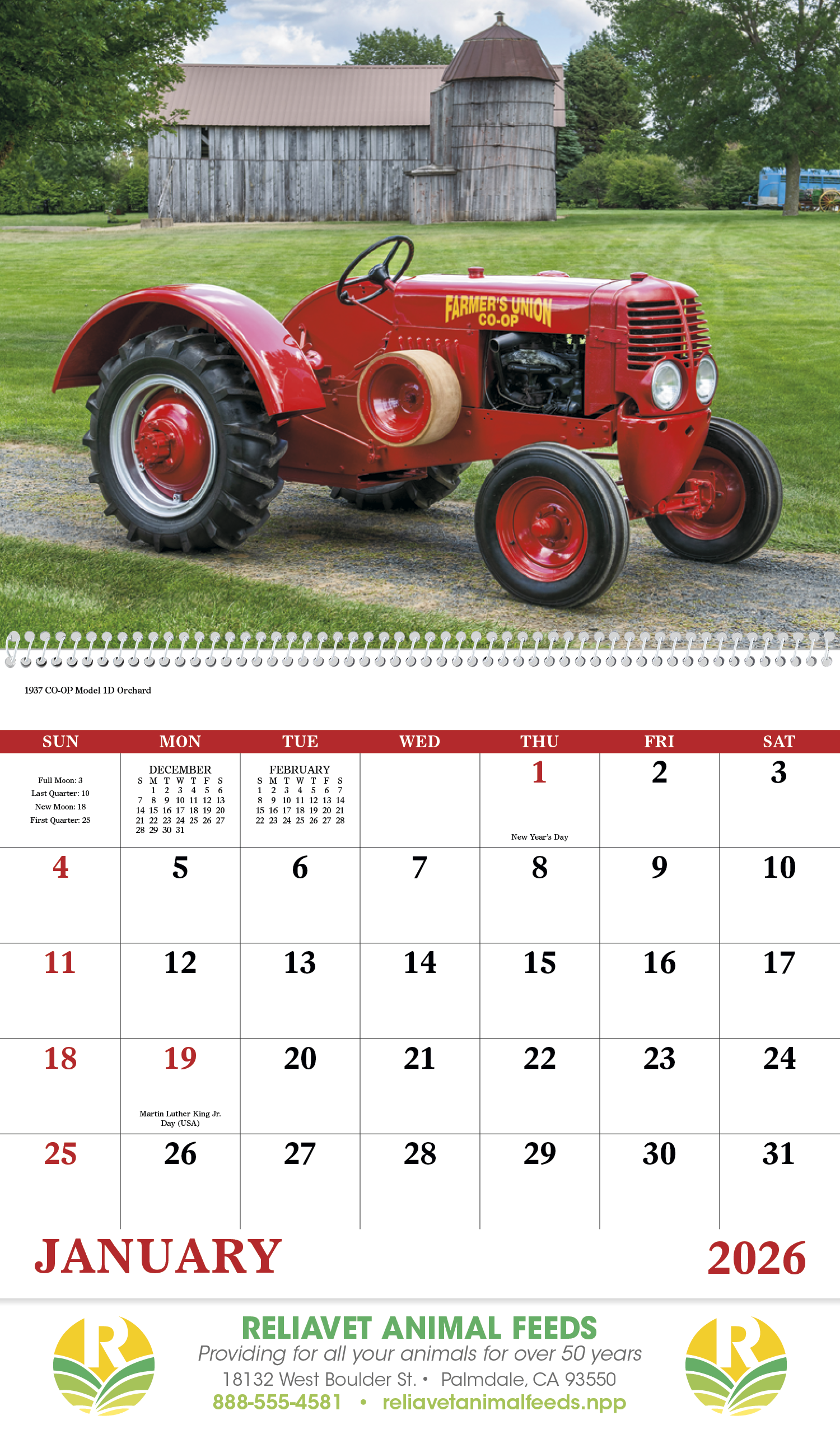 Good Value™ Classic Tractor - Spiral Calendar 9