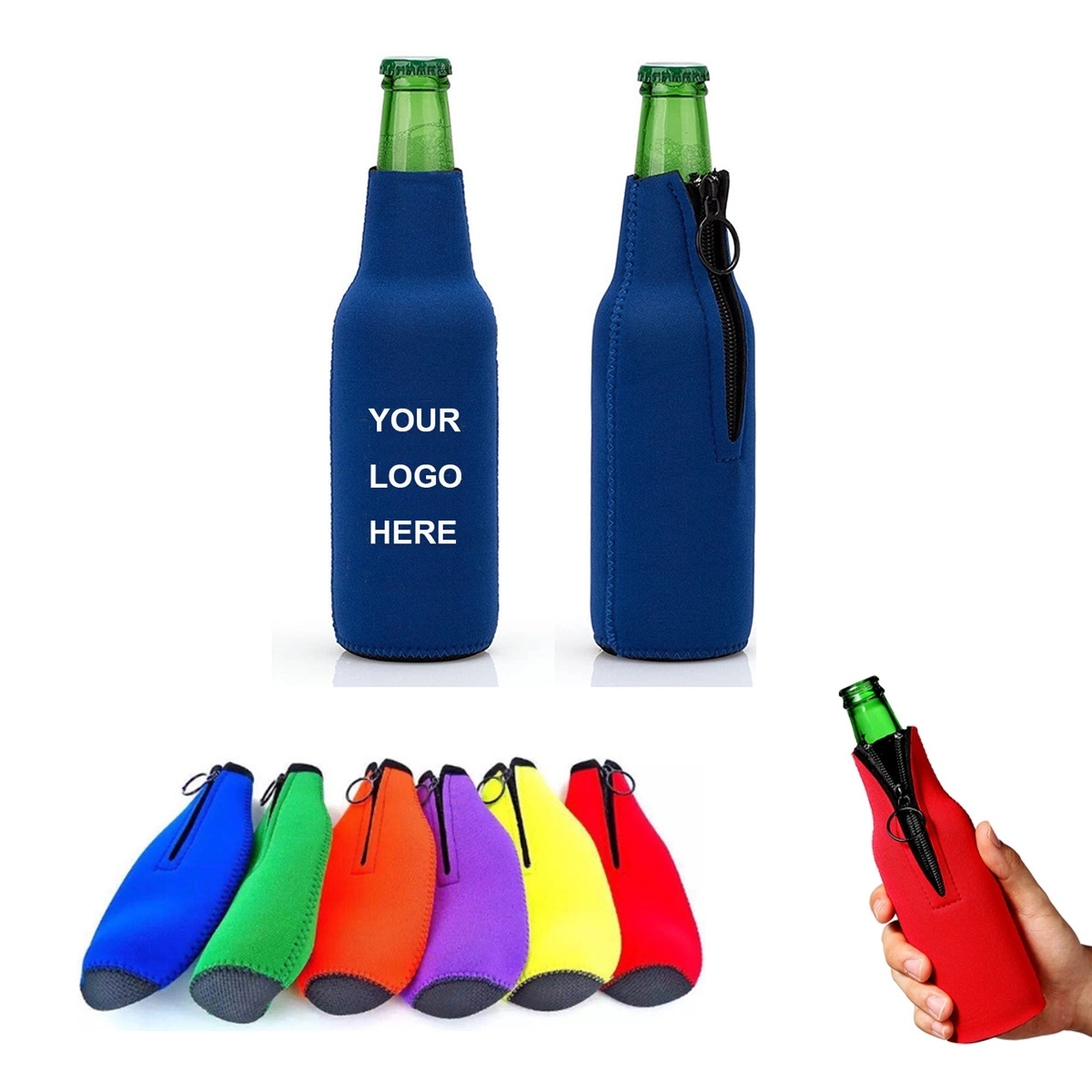 Neoprene Beer Bottle Sleeves, custom koozie with logo imprint 3