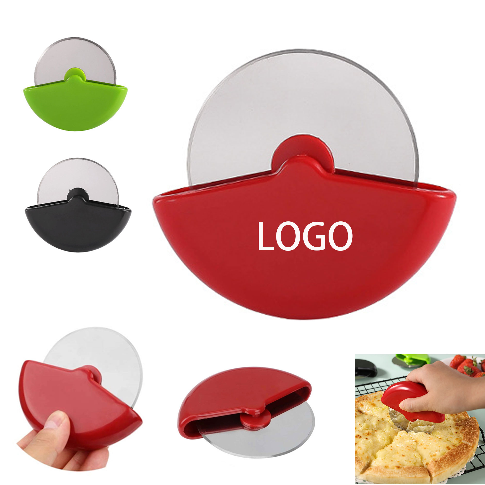 Stainless Steel Round Roller Pizza Cutter Knife 2