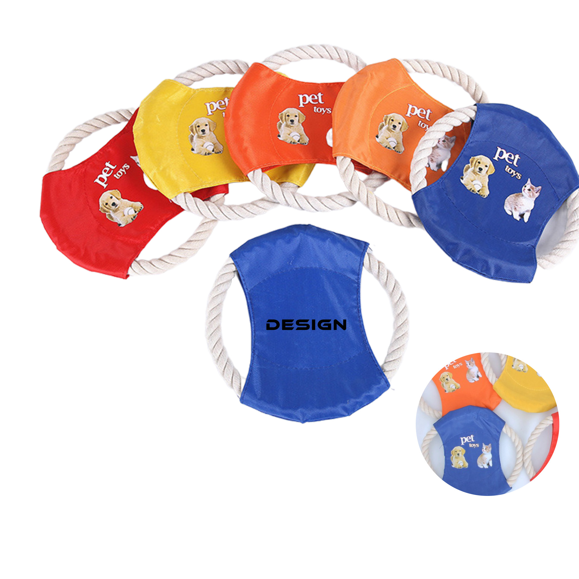 MOQ 50 Eco-Friendly Pet Cotton Rope Flying disc for Chewing 2