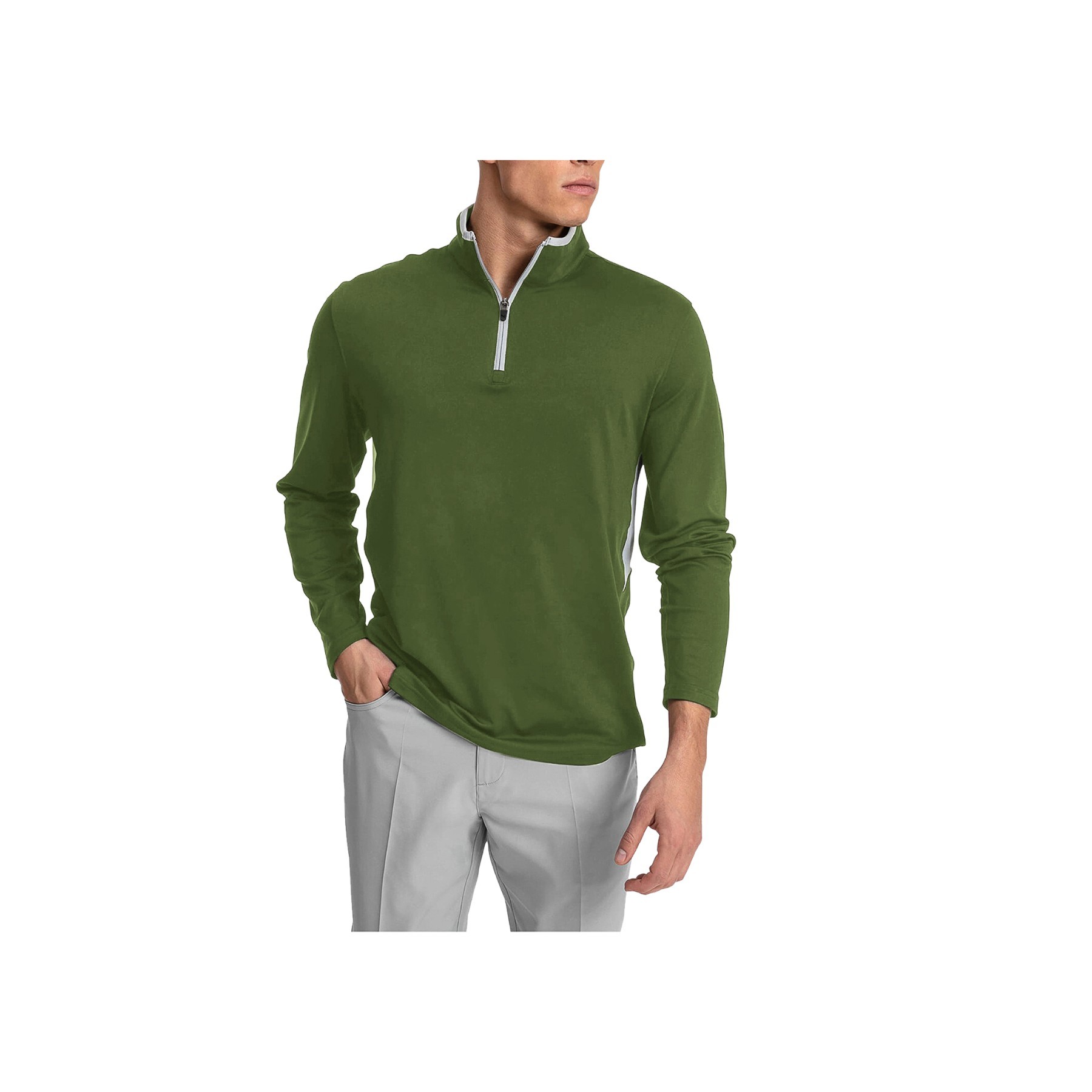 Men's Quarter Zip Polar Fleece Jacket 7