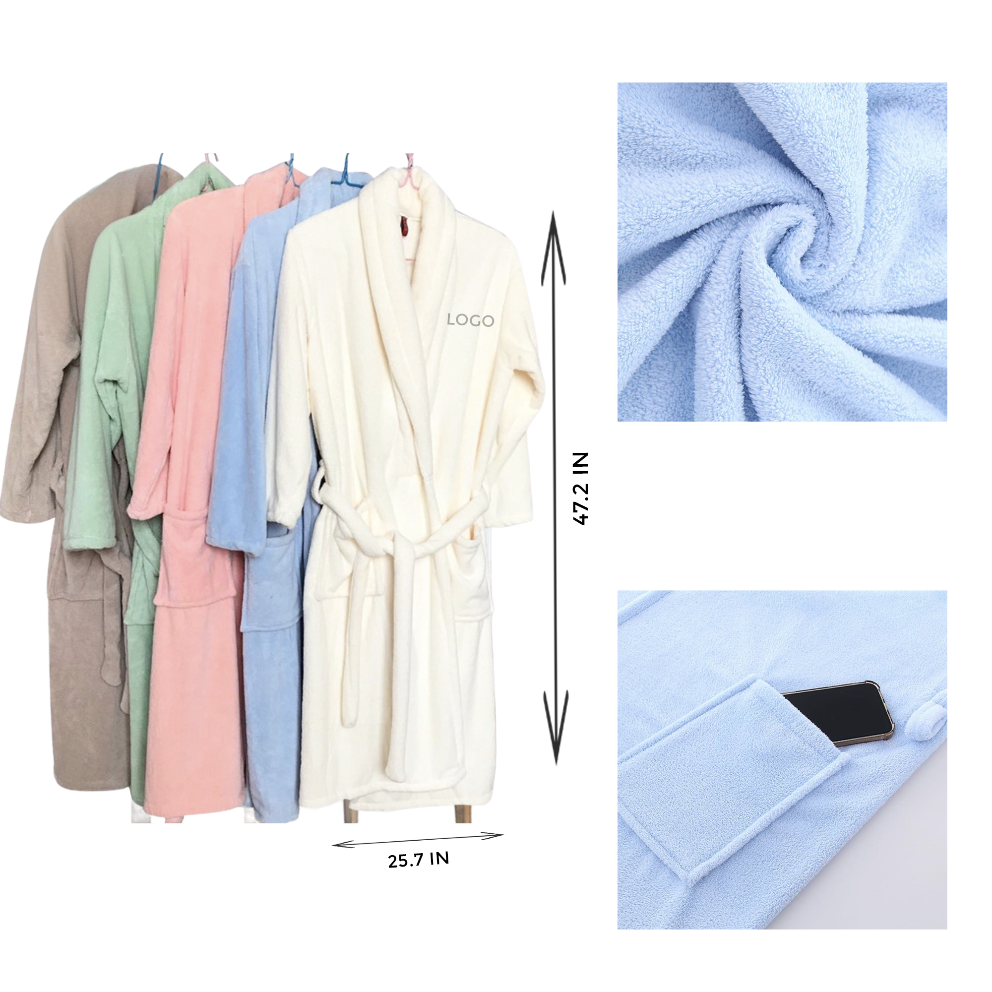 MOQ 10 PCS Absorbent Coral Fleece Bathrobe 2