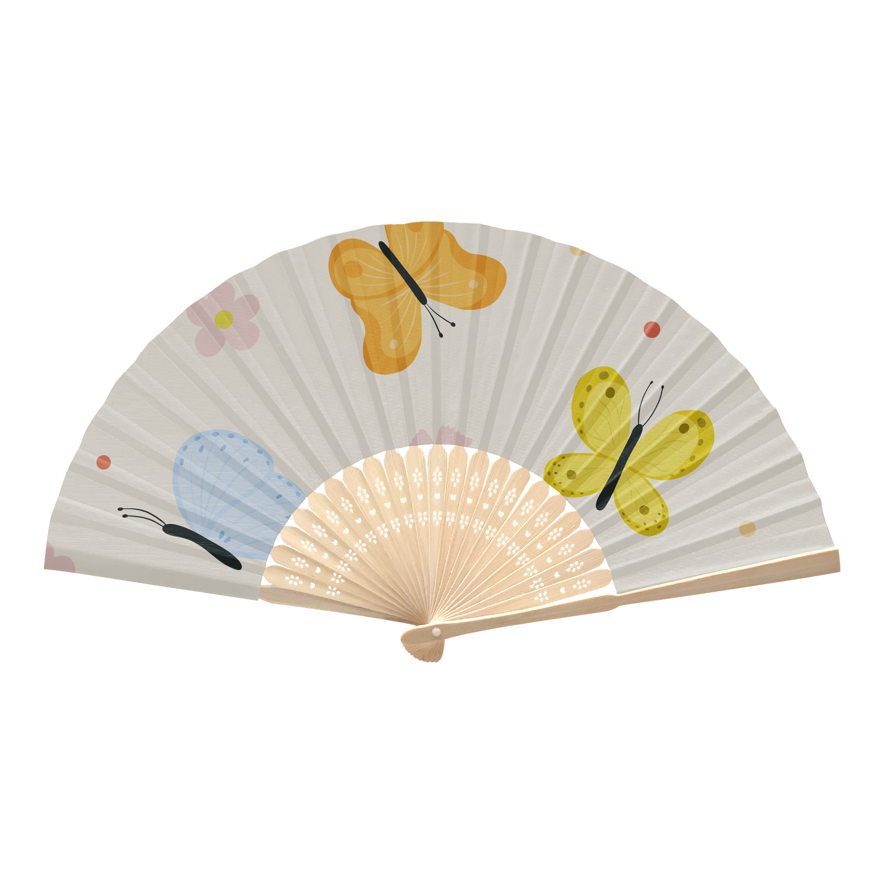 Bamboo Handle Folding Fans 17