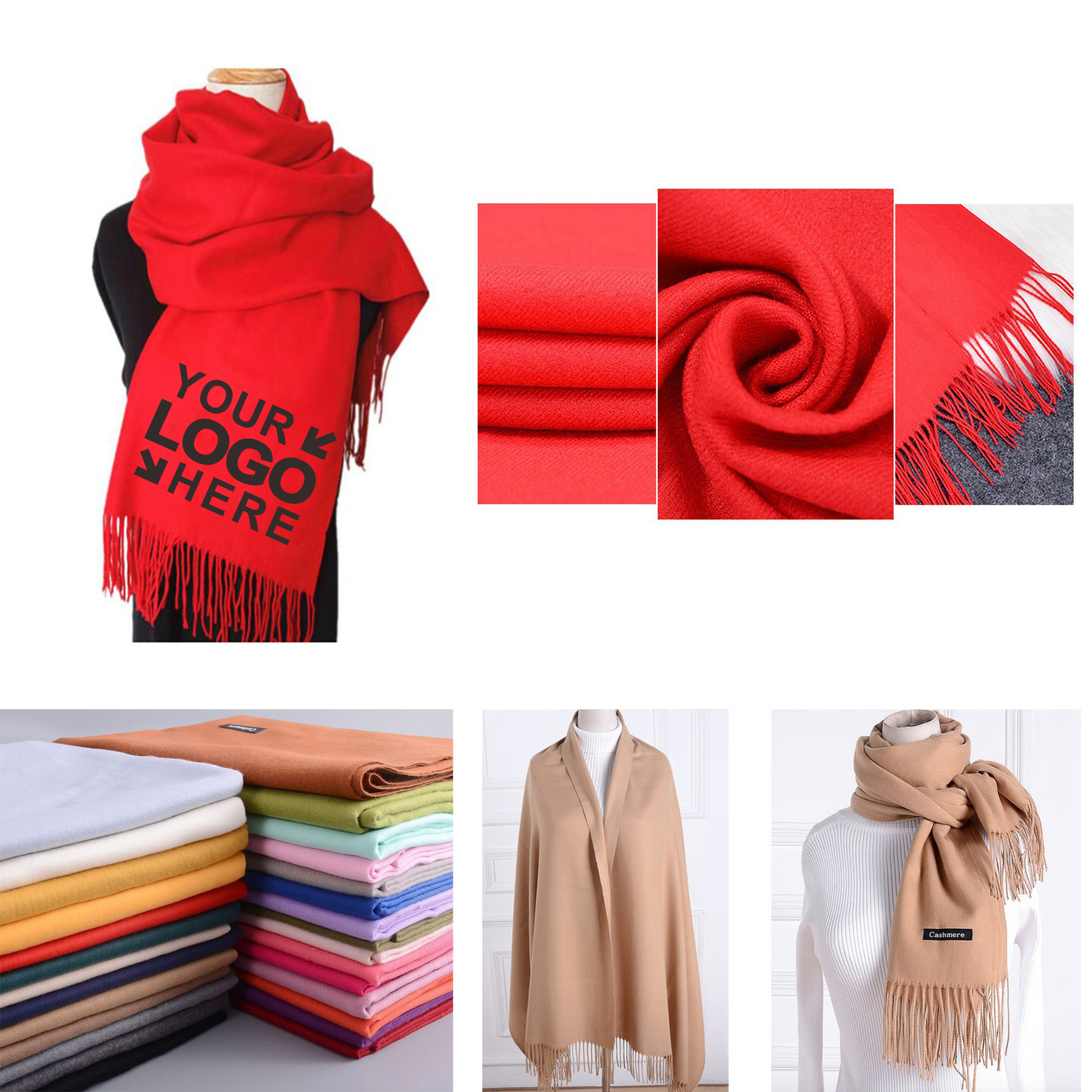 MOQ50Pcs Oversize Winter Cashmere Scarves 1