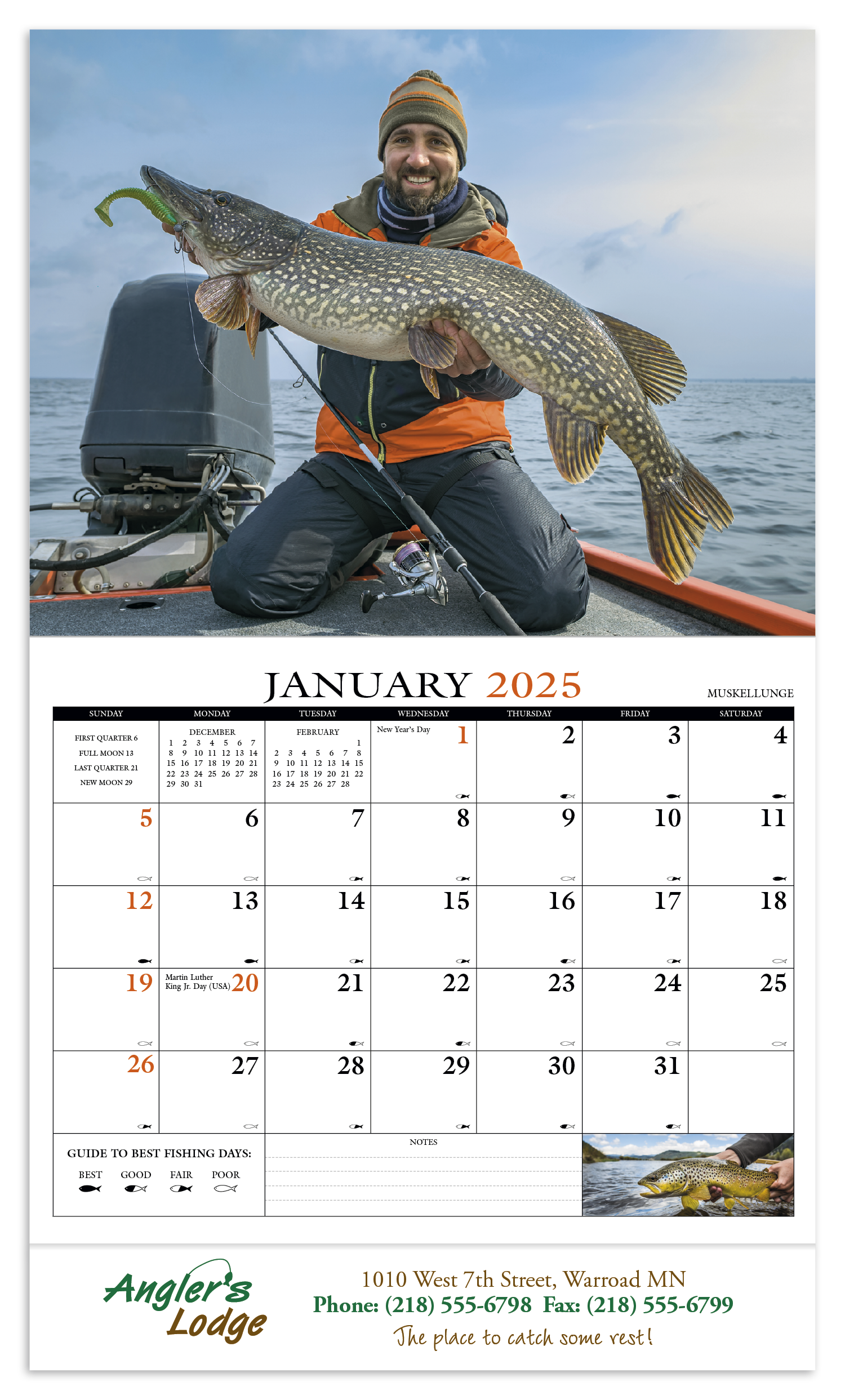 HotLine® Products Fishing Guide Appointment Calendar - Stapled 33