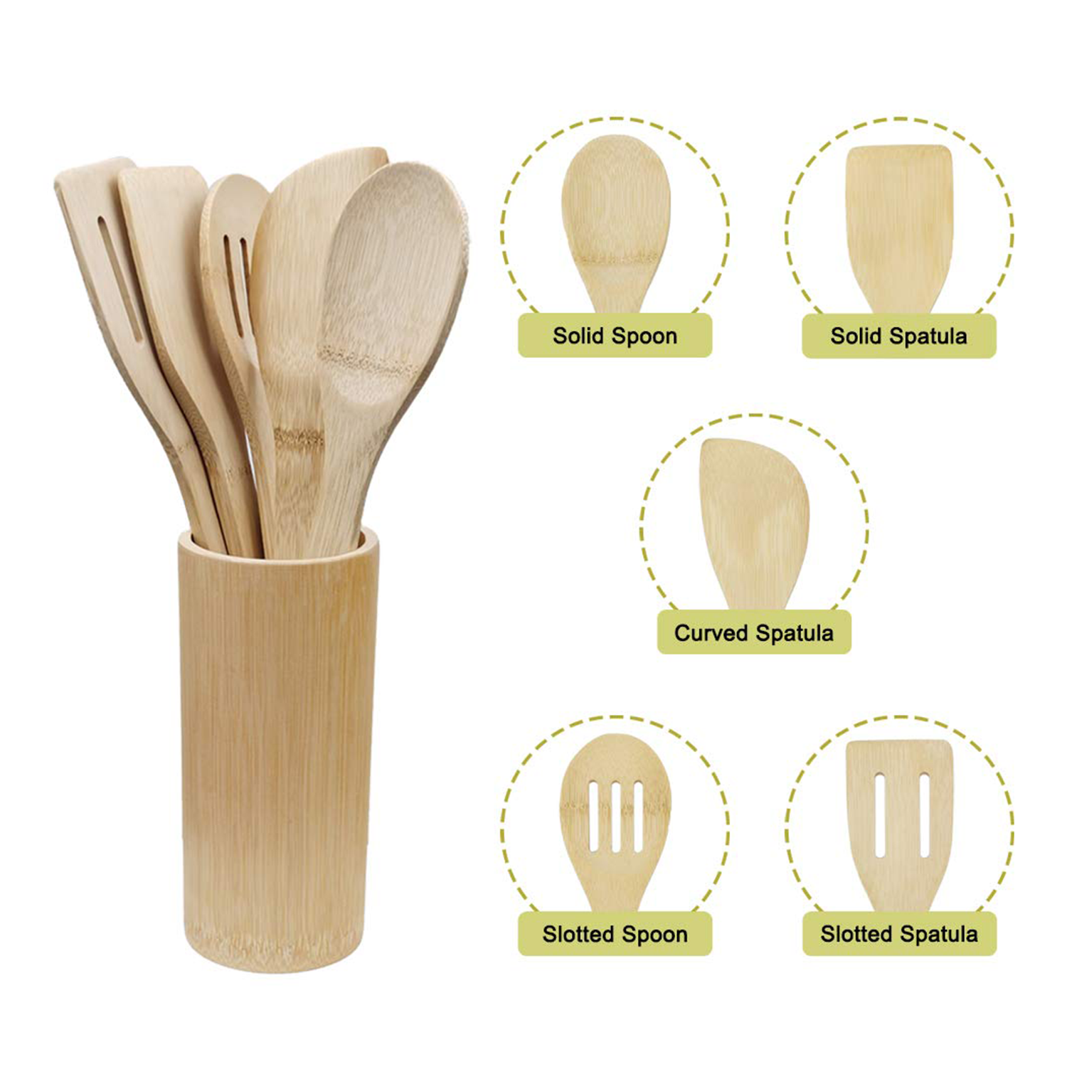 5-Piece Bamboo Kitchen Utensil Set 2