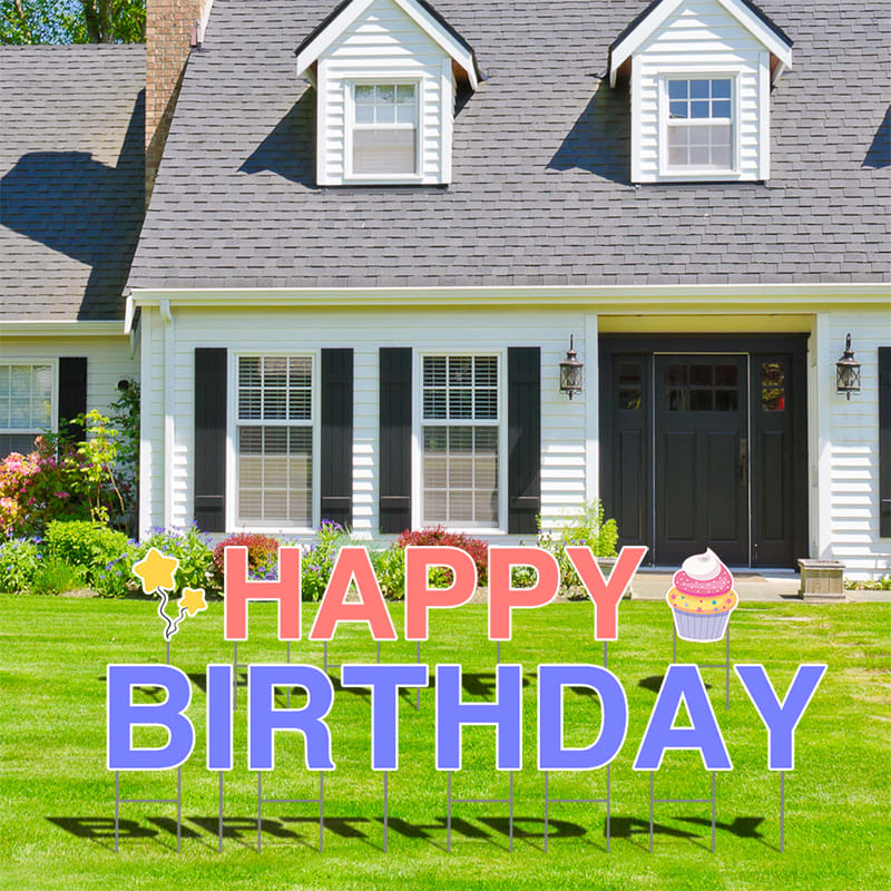 Happy Birthday Yard Letters 4