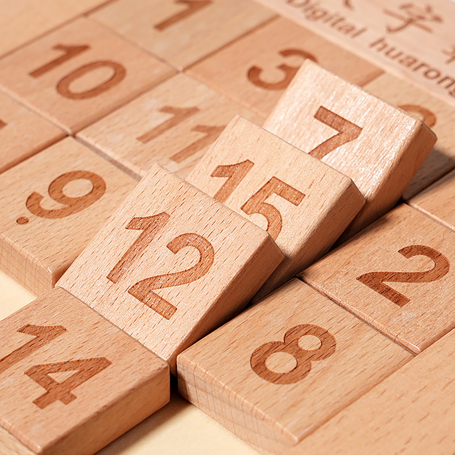 Wooden Jigsaw Puzzle Building Blocks Numbers Ages 3-6 7