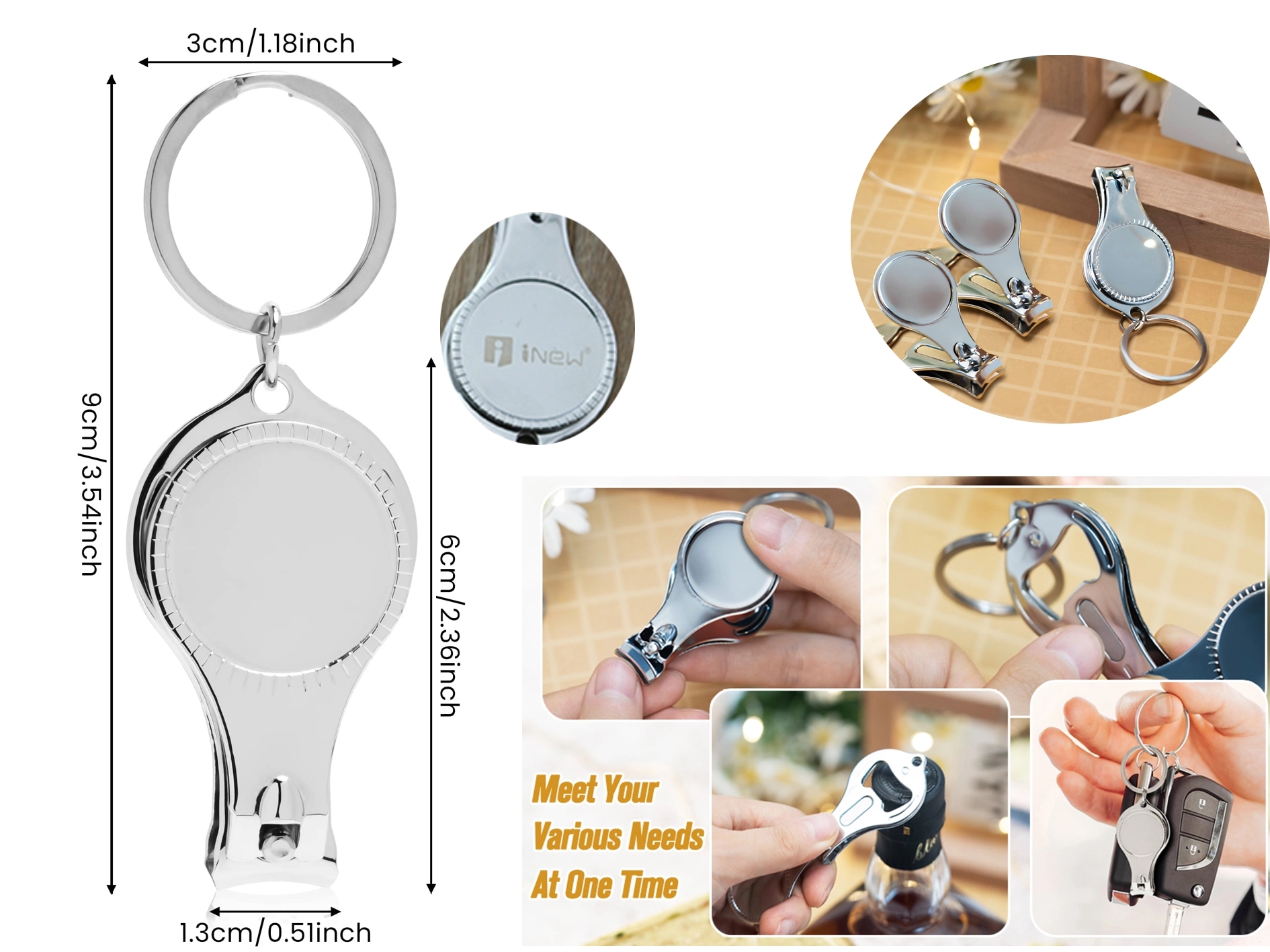 3 In 1 Nail Clipper Bottle Opener Keychain 2