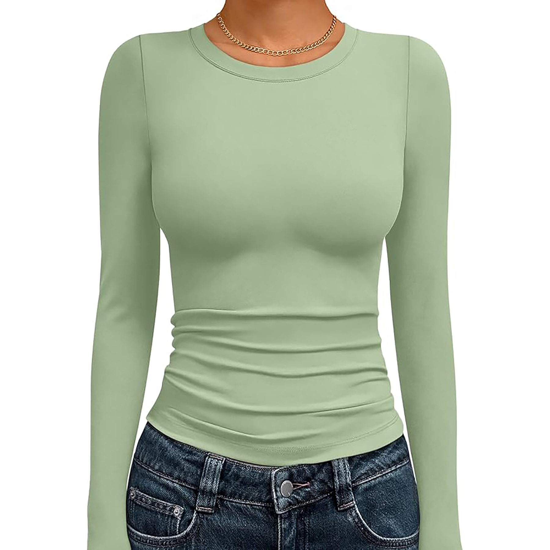 Women's Basic Round Neck Crop Top 28