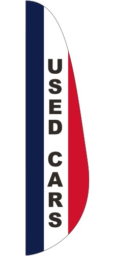 "USED CARS" 3' x 12' Message Feather Flag 1