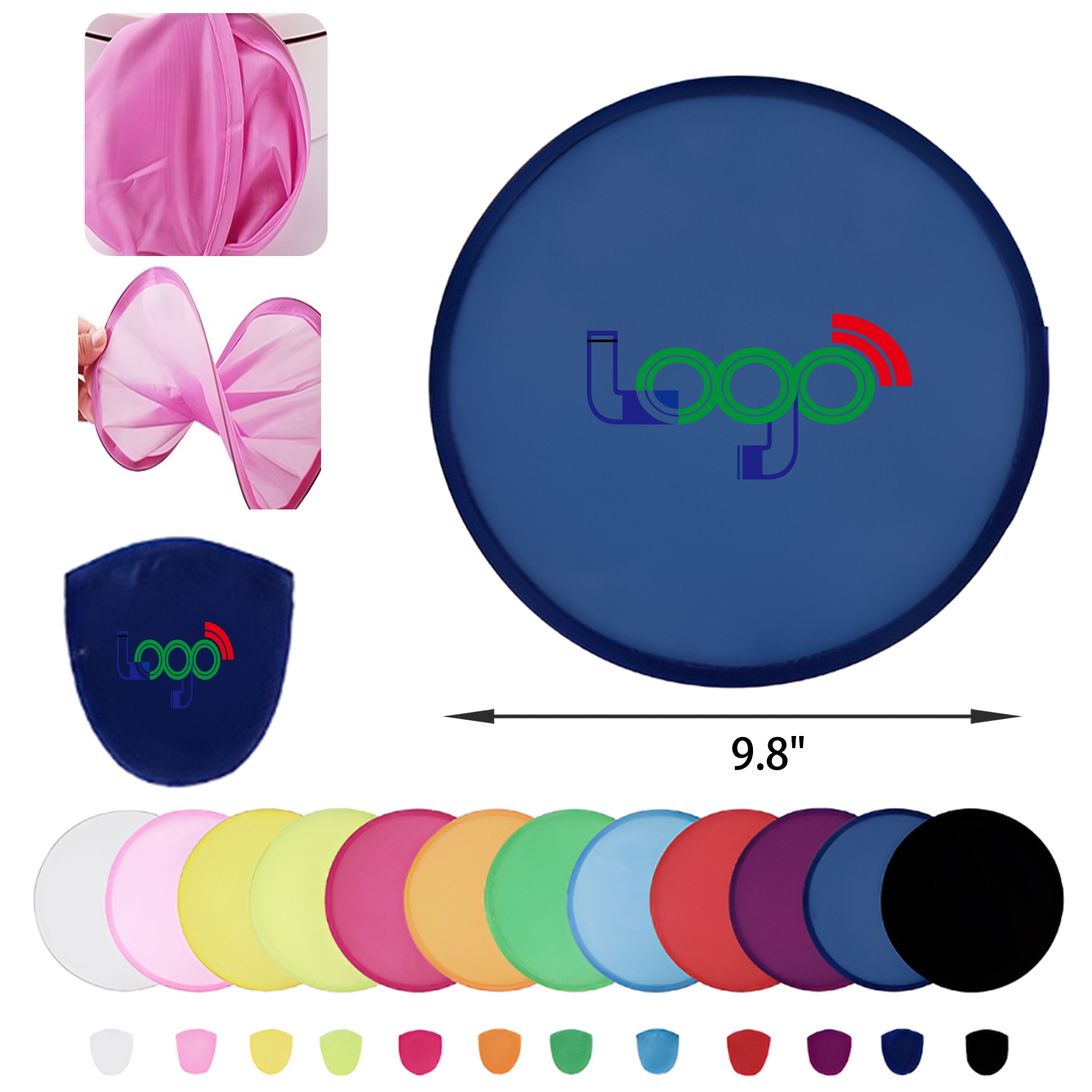 Portable Folding Flying Disc Fan With Pouch 2