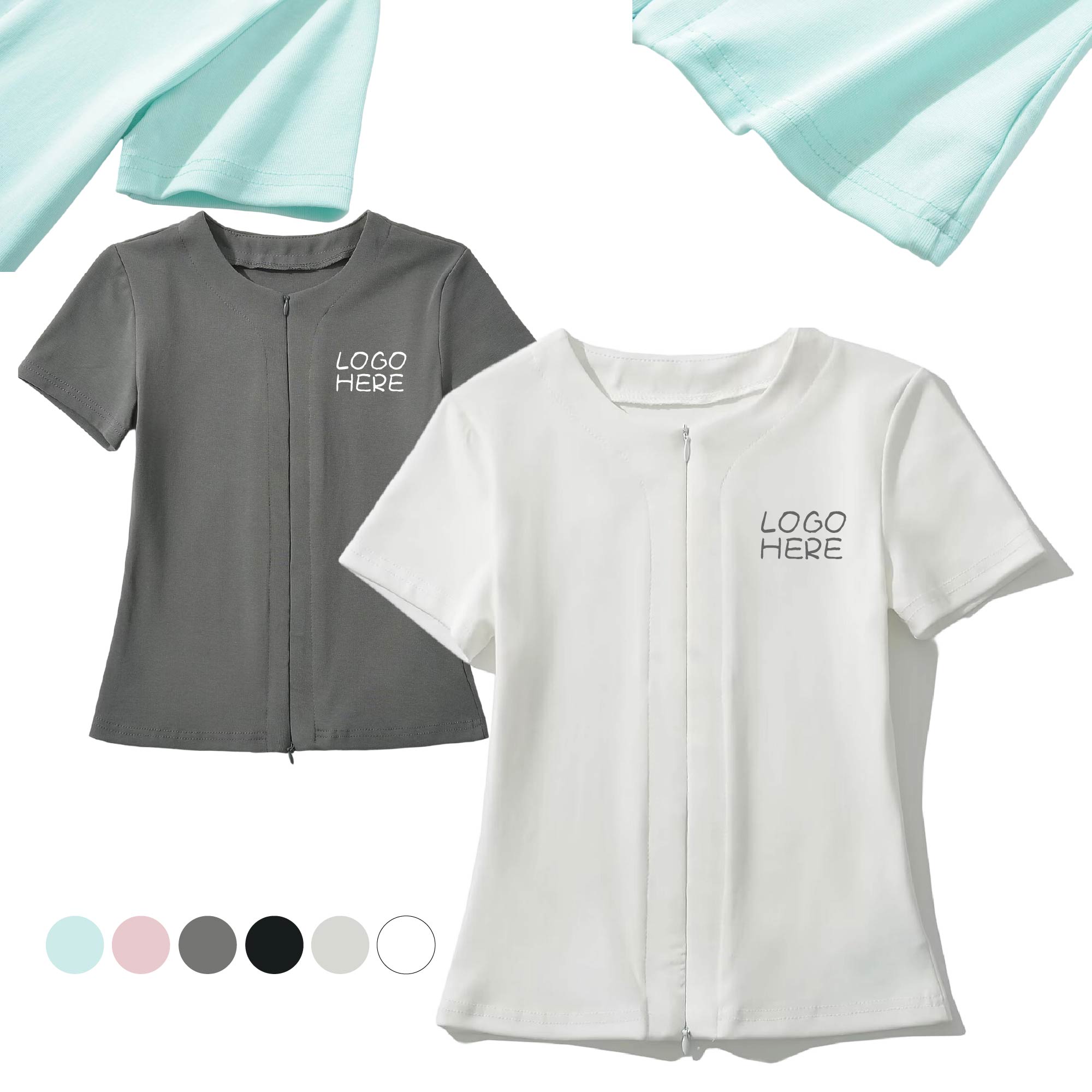 Short-Sleeve Round Neck Crop Tee 1