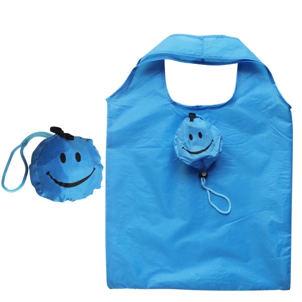 Smile Face Foldable Shopping Tote Bag, custom tote bag with logo imprint 5
