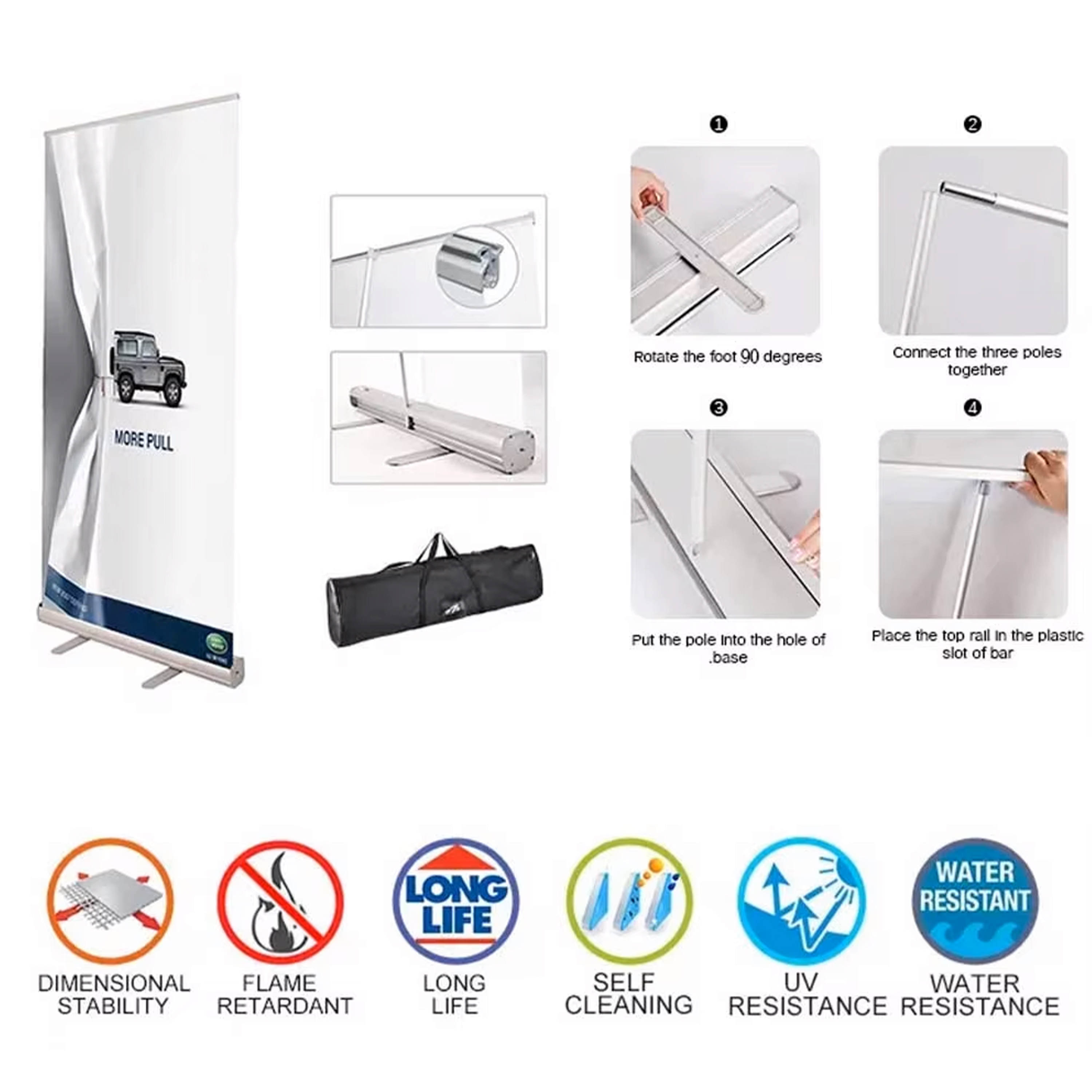 Roll Up Retractable Banner - 32" x 78.7 4