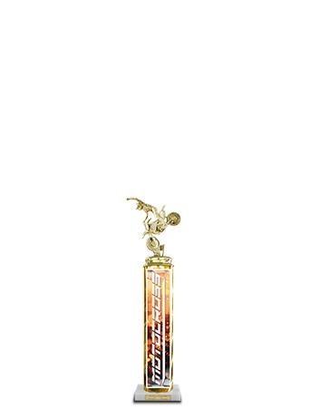 Gold MX Trophy: 18" 1 column, 2x4 white 2