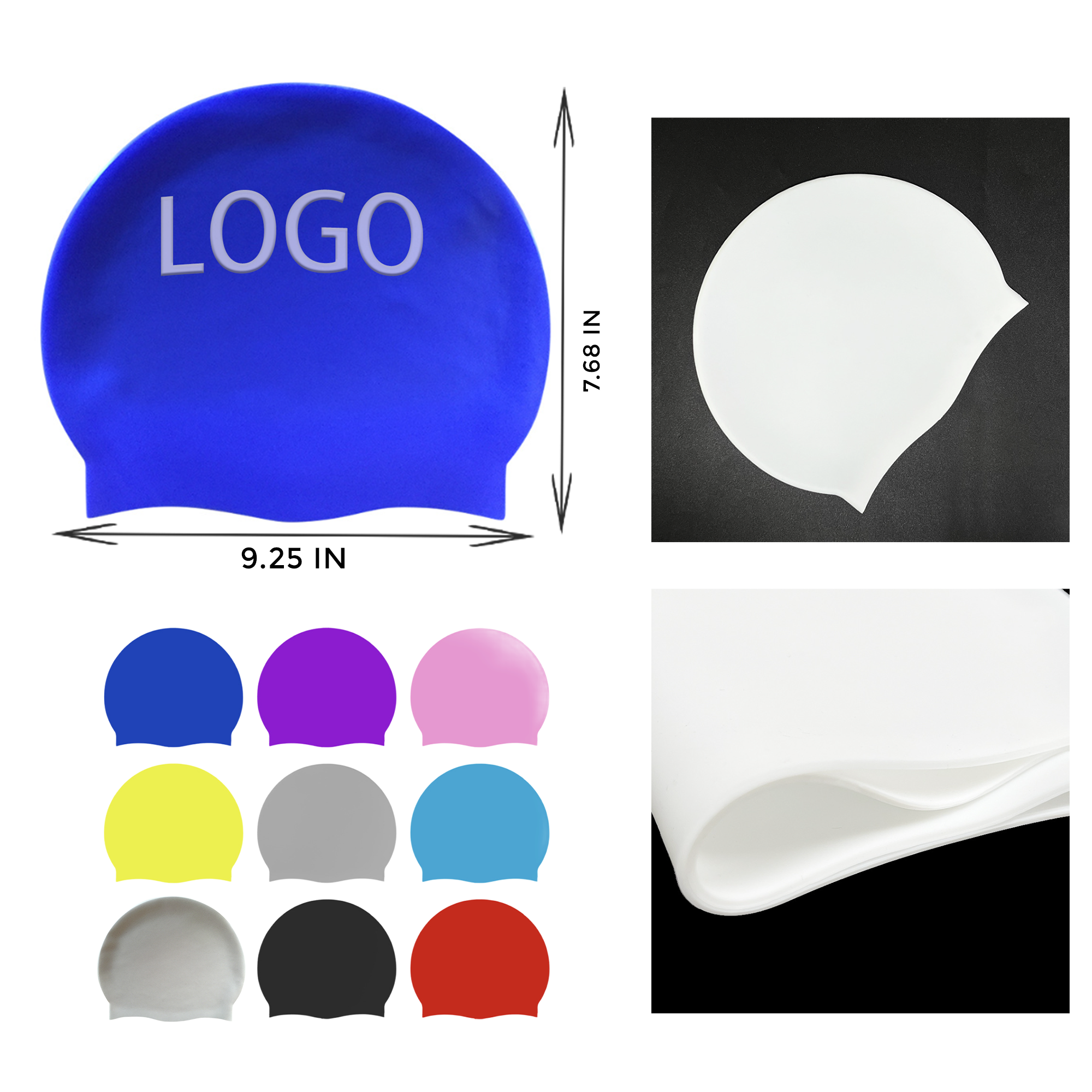 MOQ 50 PCS Stretchable Silicone Swimming Cap 1