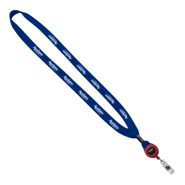 5/8" New Polyester "Shoelace" Lanyard with Retractable Badge Reel 71