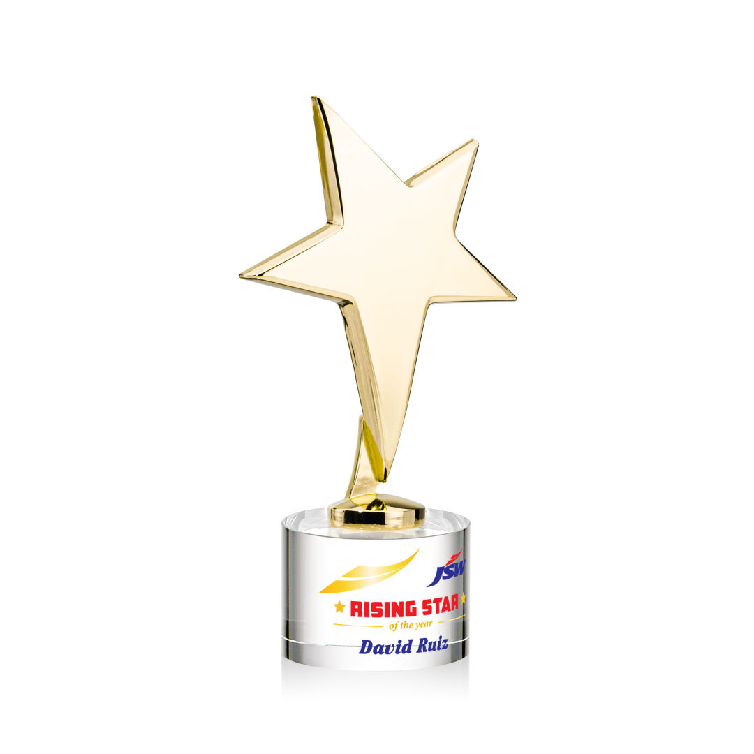 Tuscany Gold Star VividPrint™ Award on Marvel Base - Clear