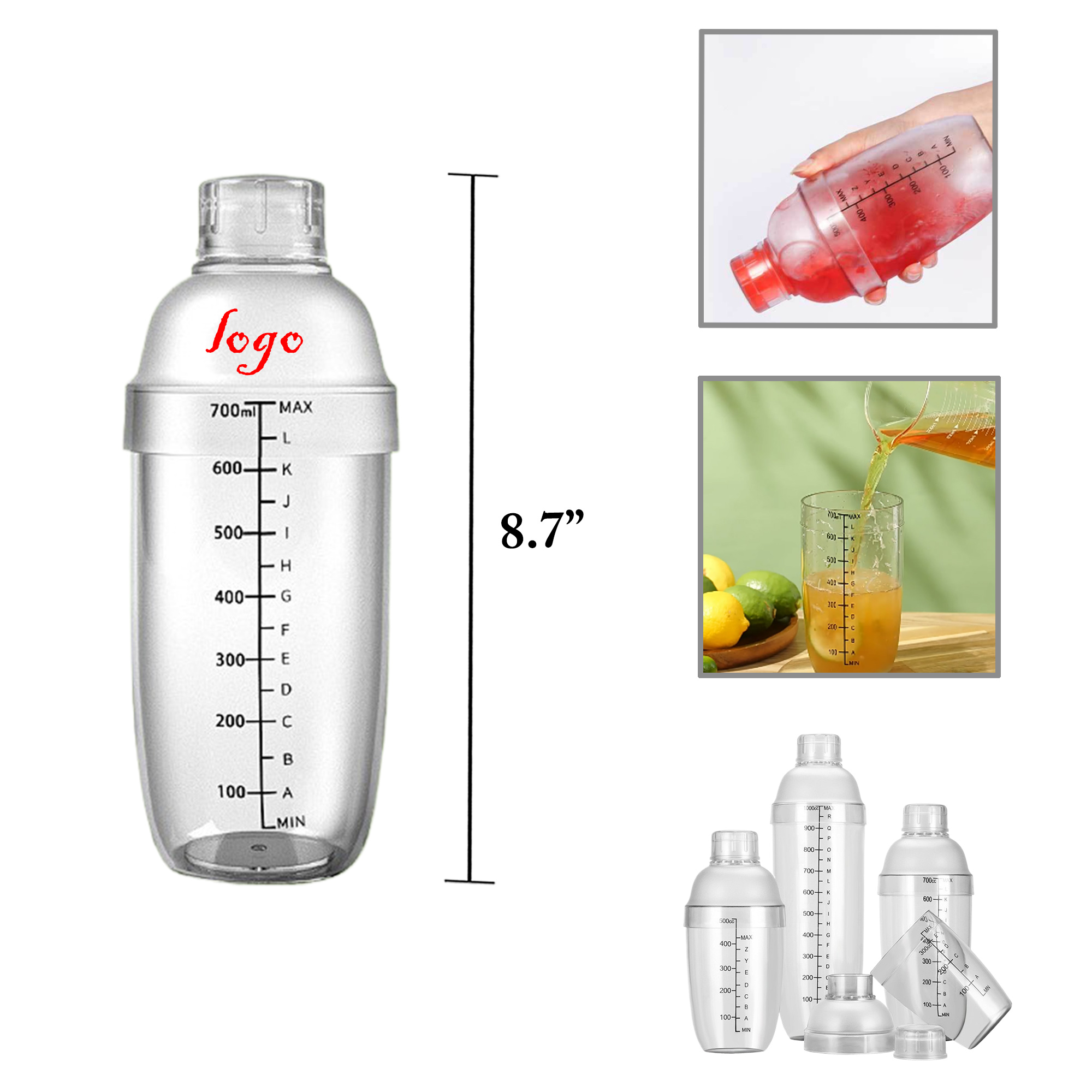 MOQ50 24oz Matte Black Cocktail Shaker for Bubble Tea 2