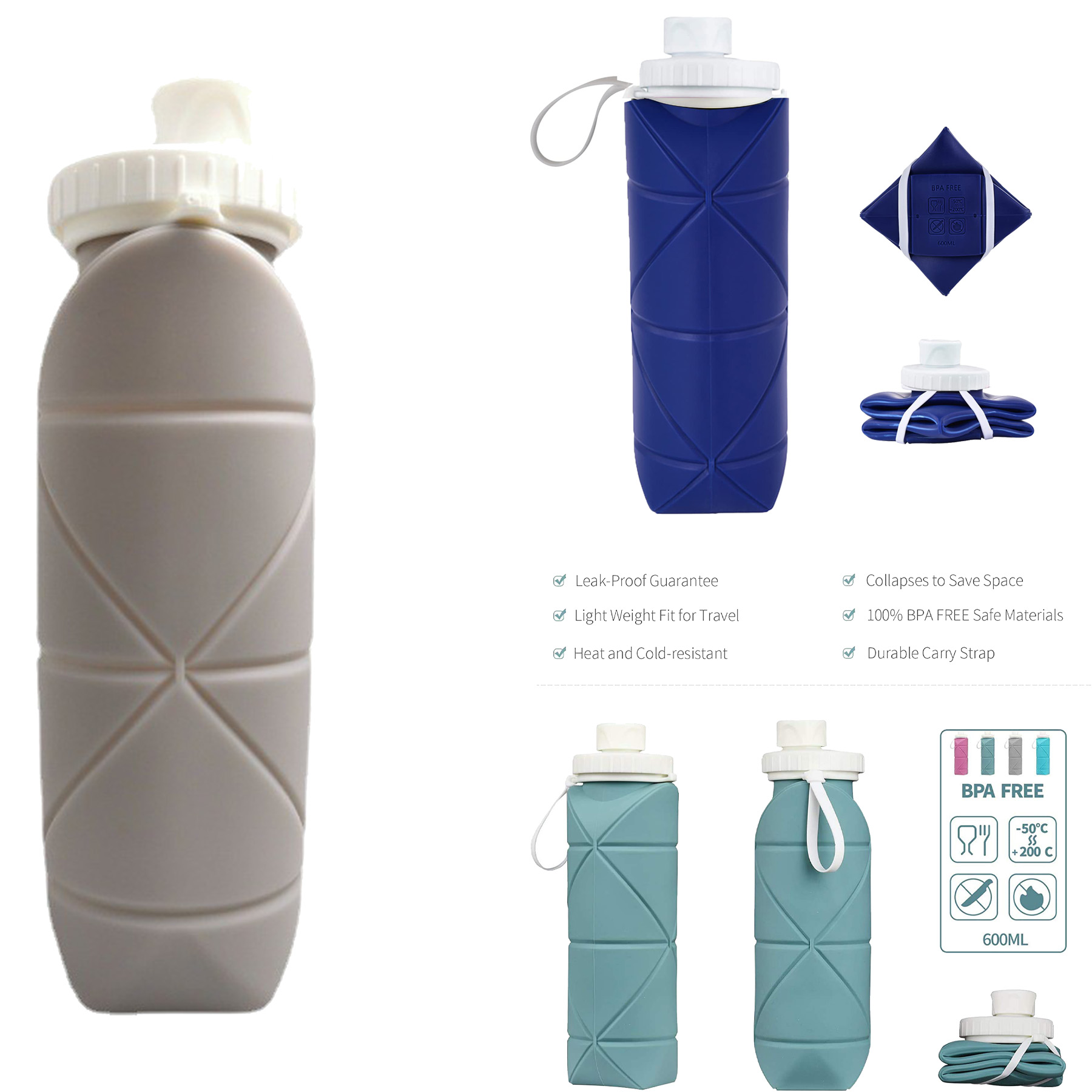 20oz SPECIAL MADE Collapsible Water Bottle 2
