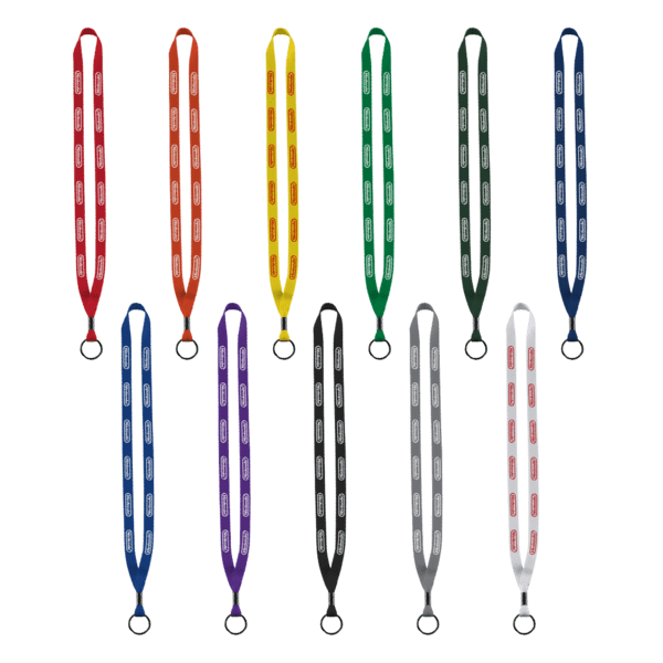 1/2" Polyester Lanyard with Metal Crimp & Split-Ring