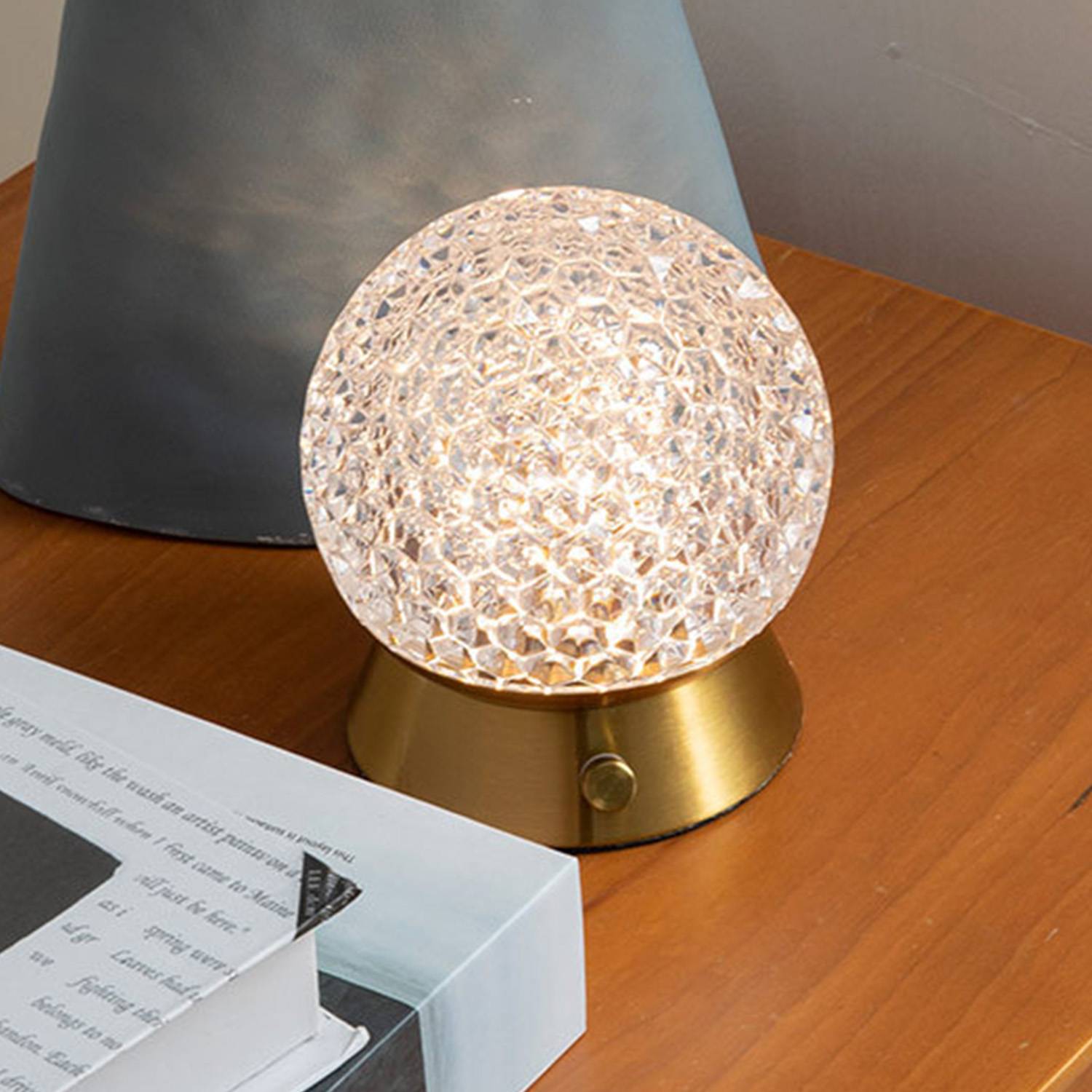 ABS Table Lamp Crystal Ball Decoration Bedroom Ambiance 6