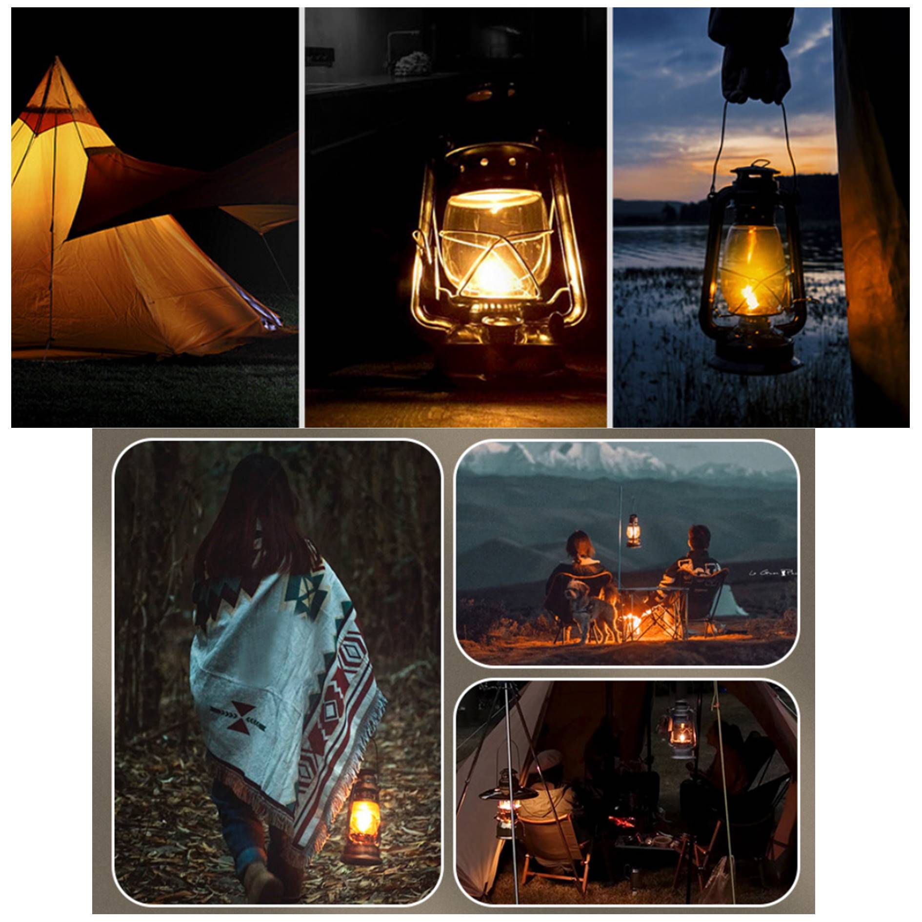 Camping Portable Retro Kerosene Lantern 5