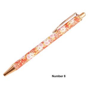 Metal Ballpoint Pen With Flower Pattern 19