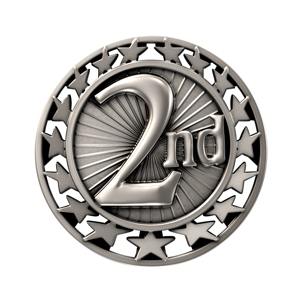 2nd Place Star Medallion (2-1/2") 2