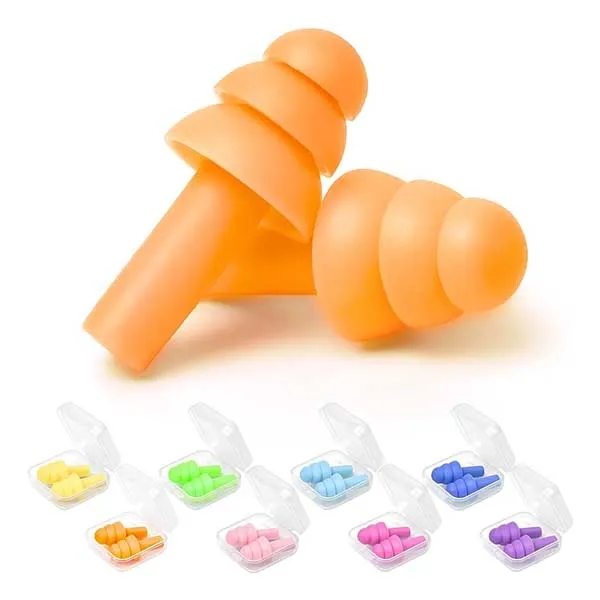 Earplugs Reusable Silicone Ear Plugs In Storage Cases 1