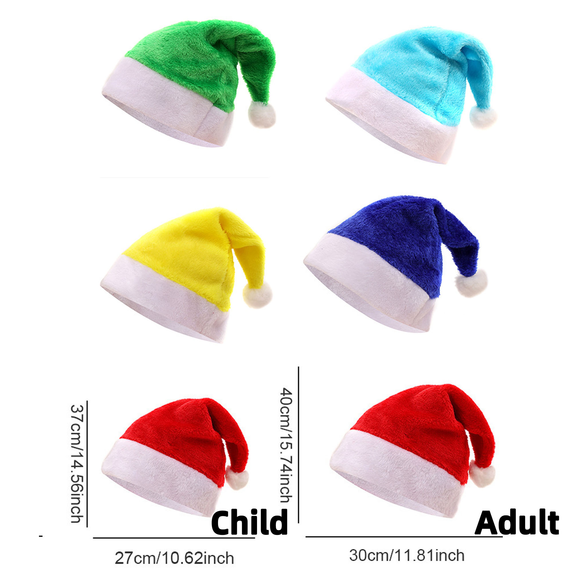 Christmas Santa Hat Plush Holiday Accessory 4