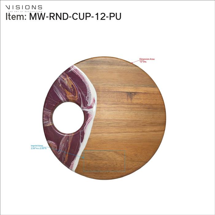 Large Round Acacia Board With Dip Holder 45
