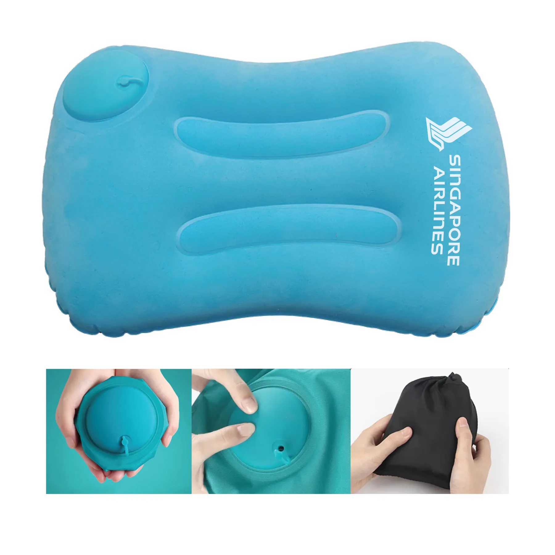Stratus Ultralight Travel Pillow with Built-in Pump