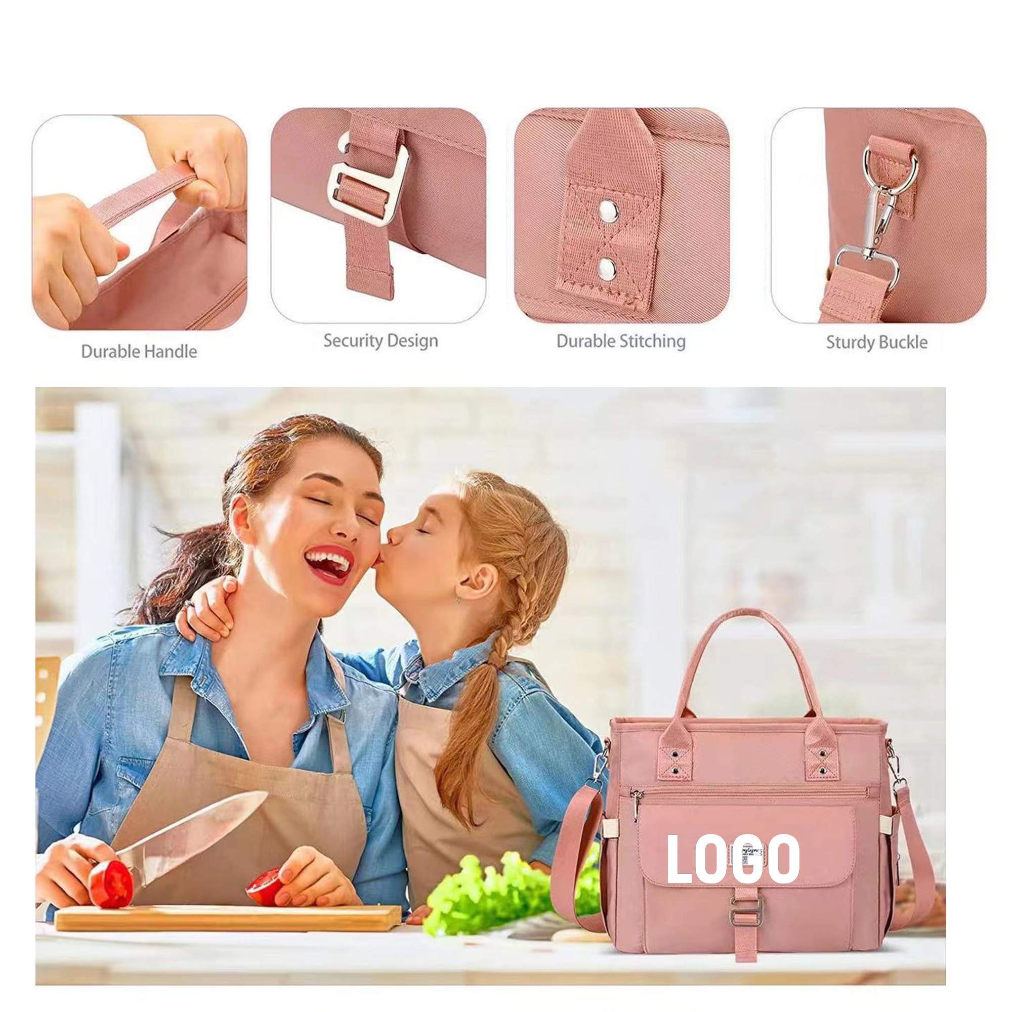 Large Lunch Tote Bag With Removable Shoulder 2