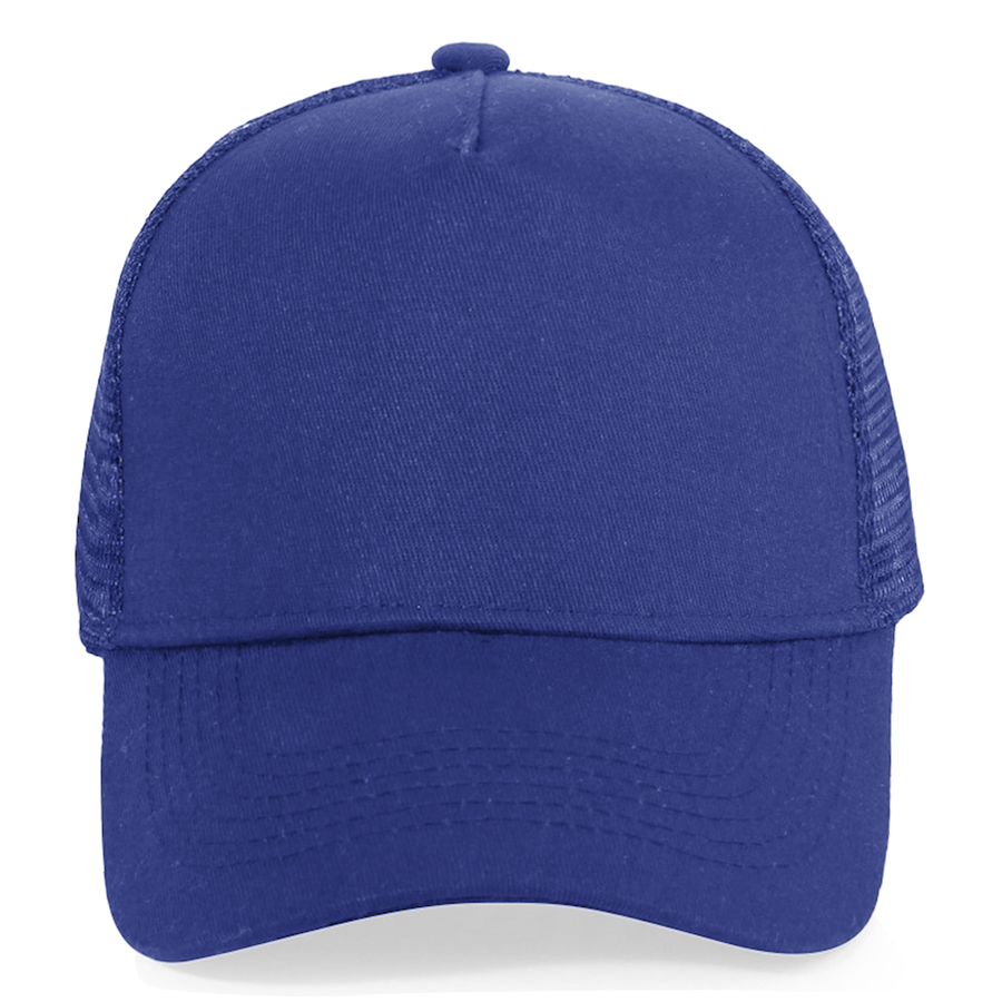Stock Solid Color Cotton 5-Panel Trucker Cap 55