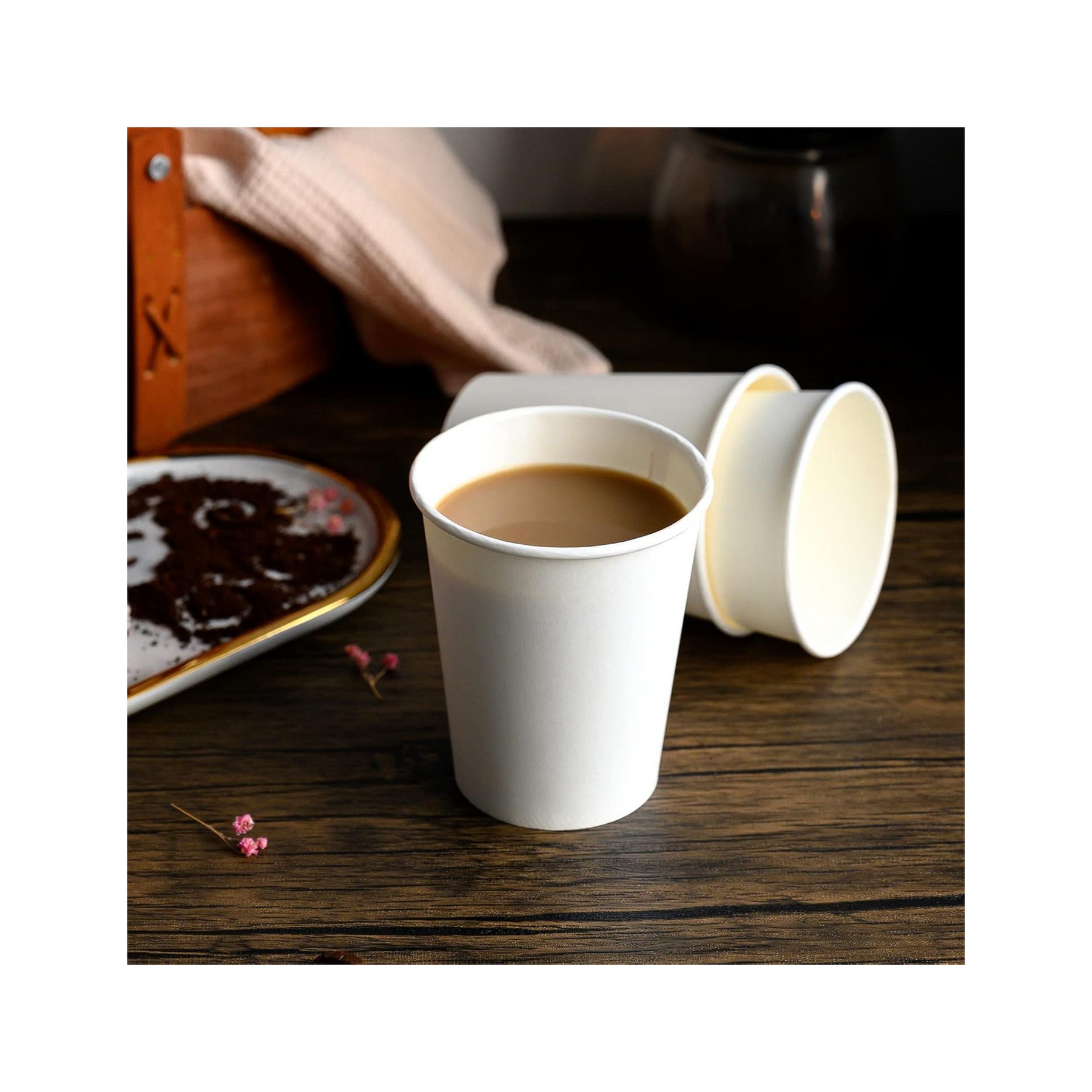 8 Oz Disposable Paper Cups Hot Cold Beverage Drinking Cup 2